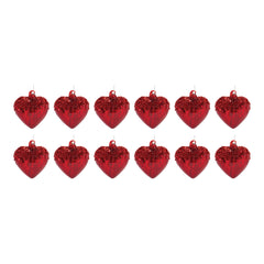 Sequined Glass Heart Ornament (Set of 4)