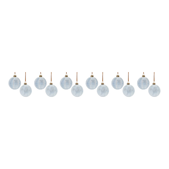 Ribbed Glass Ornament, Set of 12