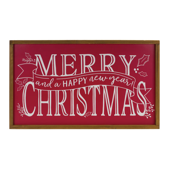 Merry Christmas and Happy New Year Sign 23.75"