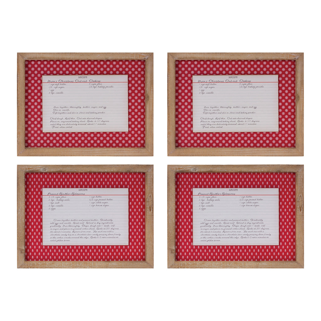 Christmas Cookie Recipe Card Wall Décor (Set of 4)
