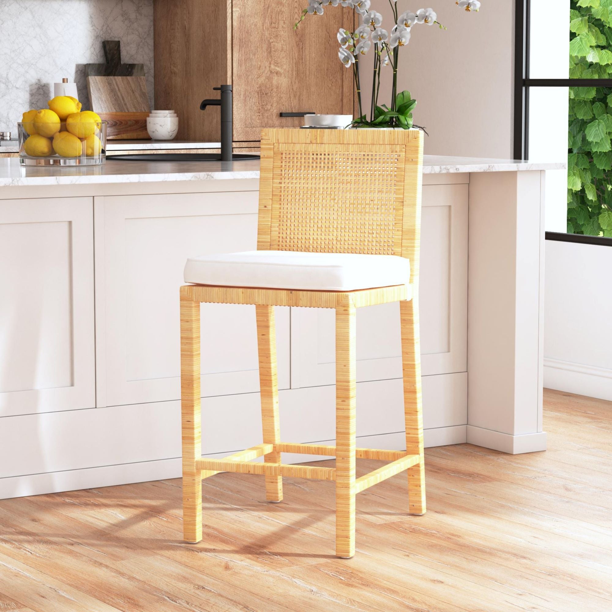 Pier 1 Eli Woven Rattan Counter Stool - Thumbnail 4