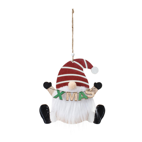 Wood Gnome Ornament, Set of 12