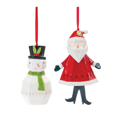 Whimsical-Santa-and-Snowman-Ornament-(Set-of-6)-Ornaments