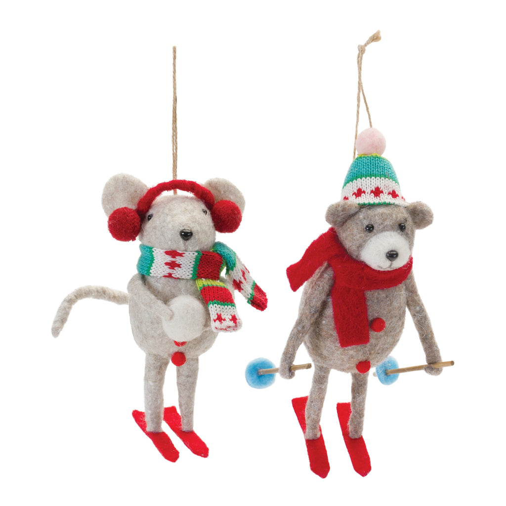 Plush Ski Animal Ornament (Set of 12)