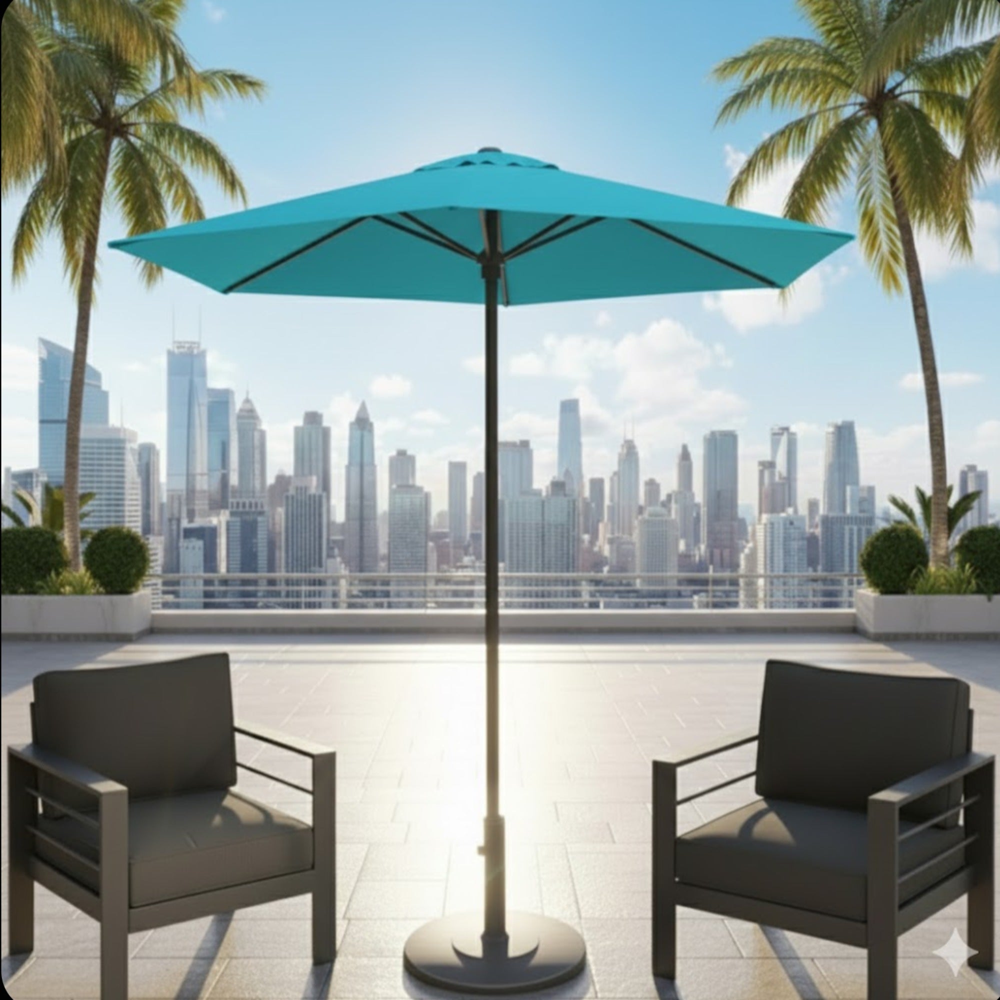 7.5 Feet Market Umbrella with Crank Lift & Tilt, Base Not Included