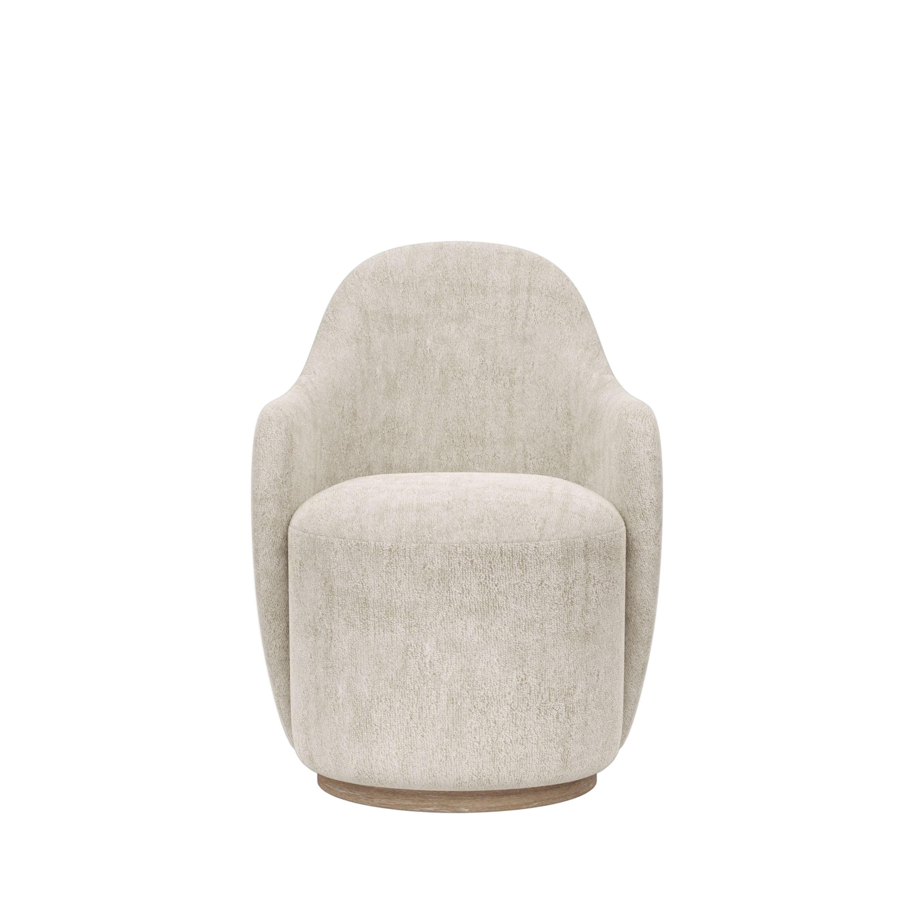 Cocoa and Ivory Swivel Barrel Chair