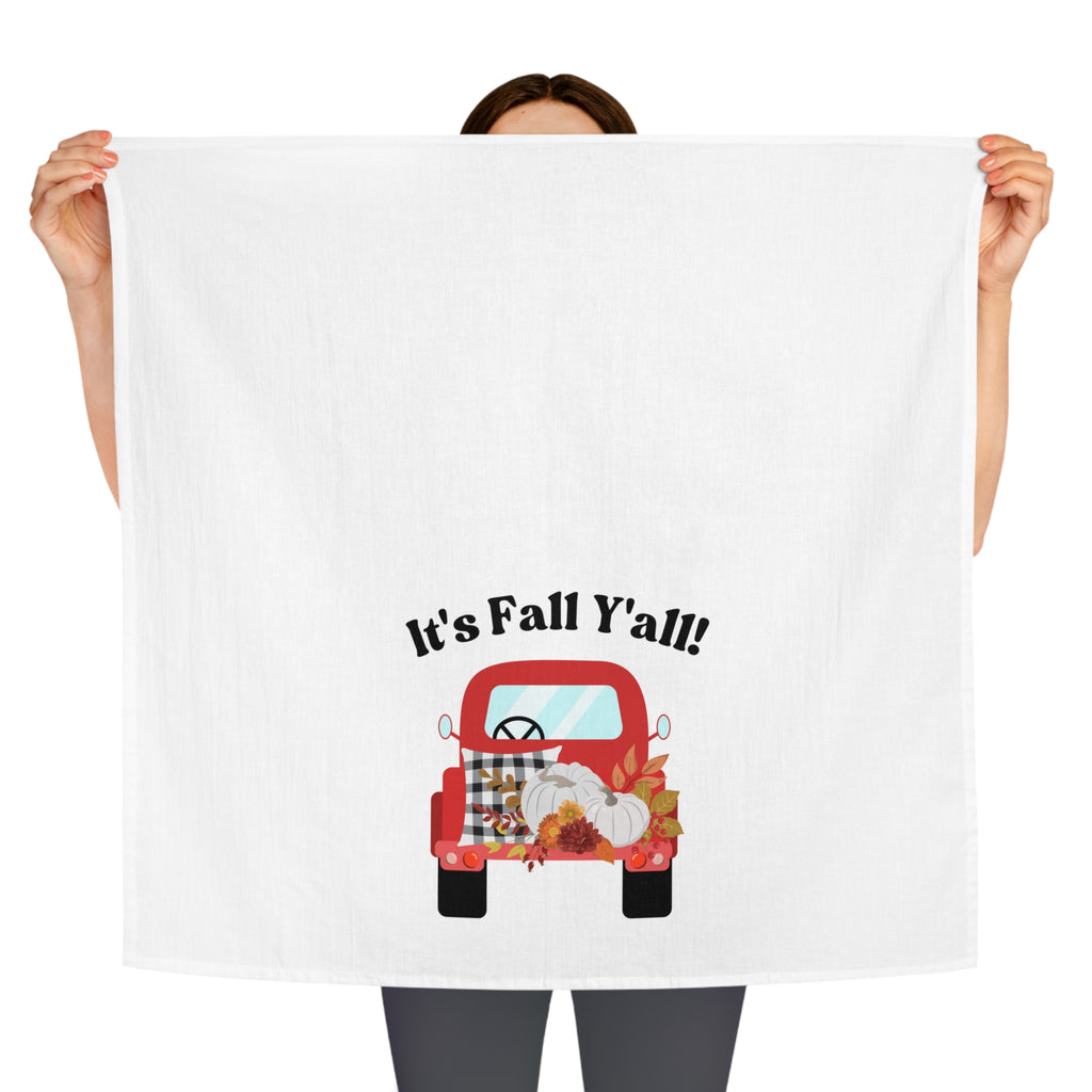 Its Fall Ya'll Red Harvest Truck Tea Towel
