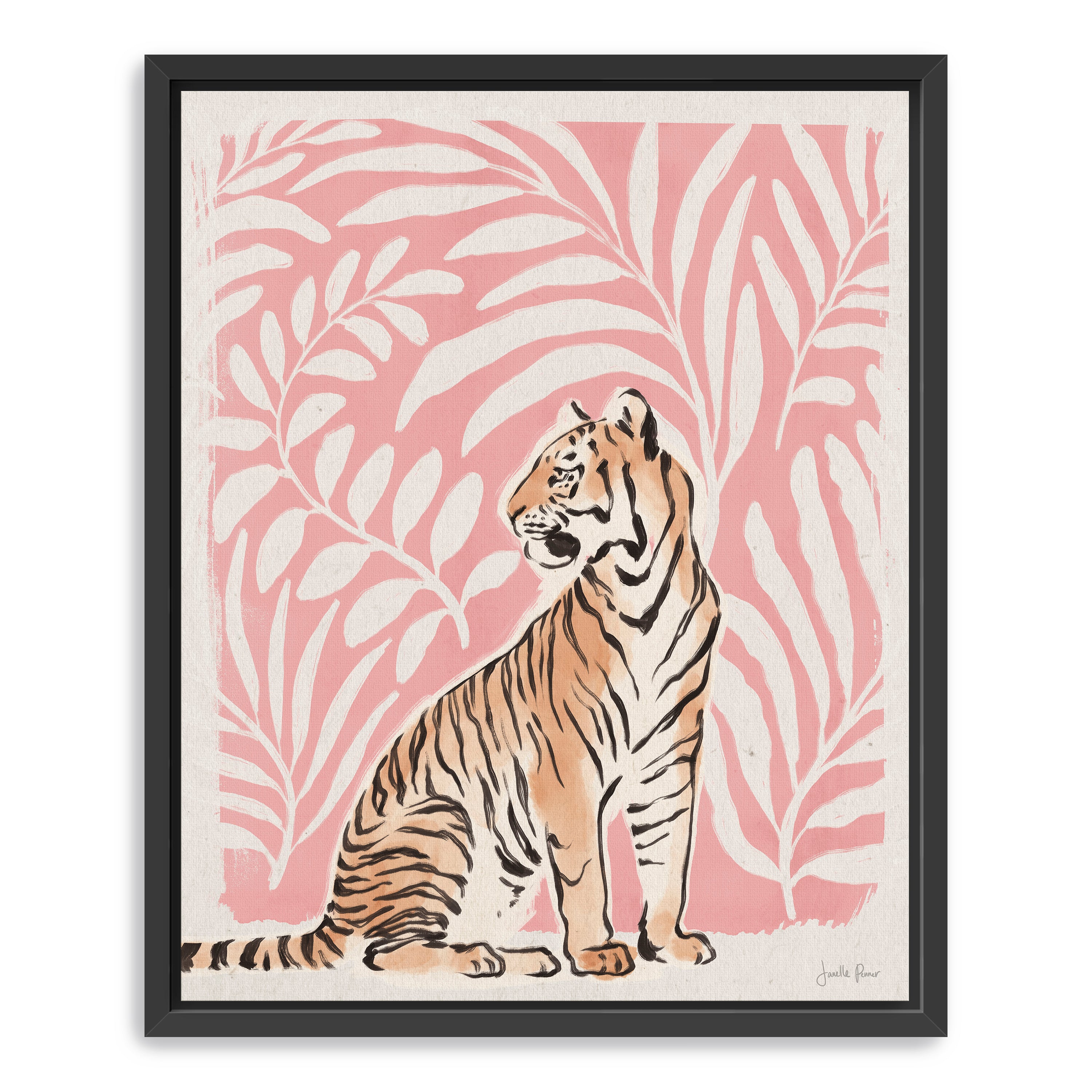Jungle Cats II Pink Canvas Giclee
