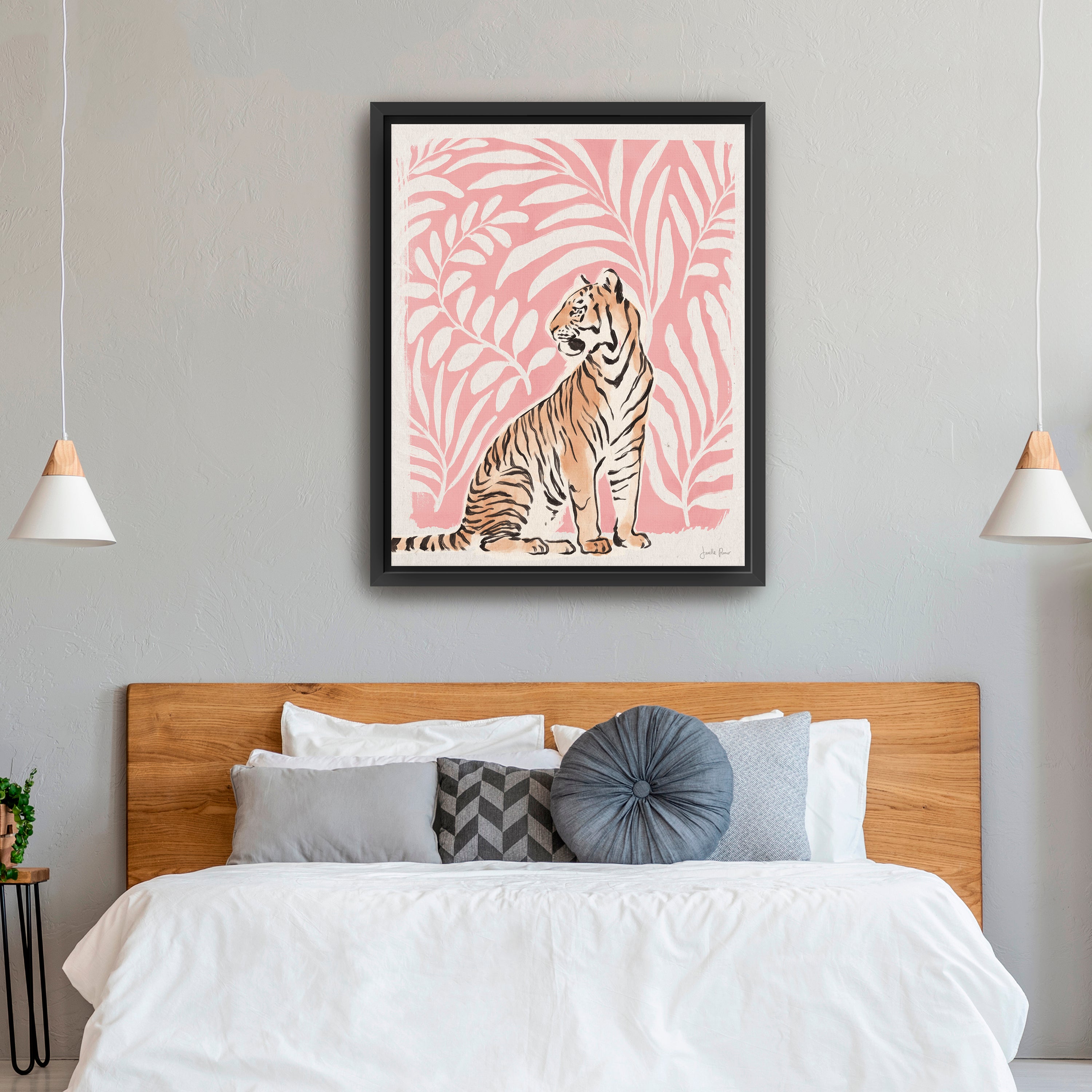 Jungle Cats II Pink Canvas Giclee