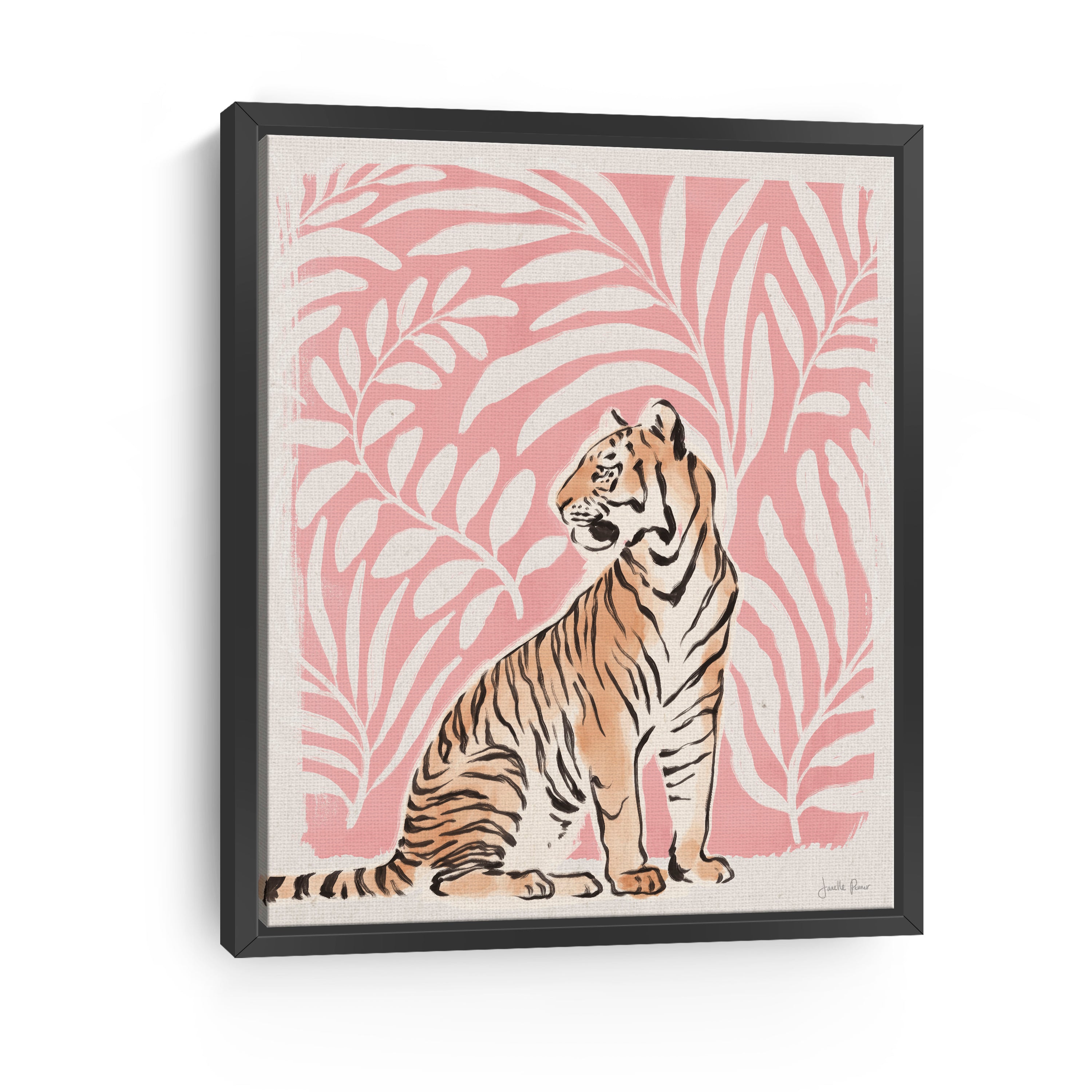 Jungle Cats II Pink Canvas Giclee