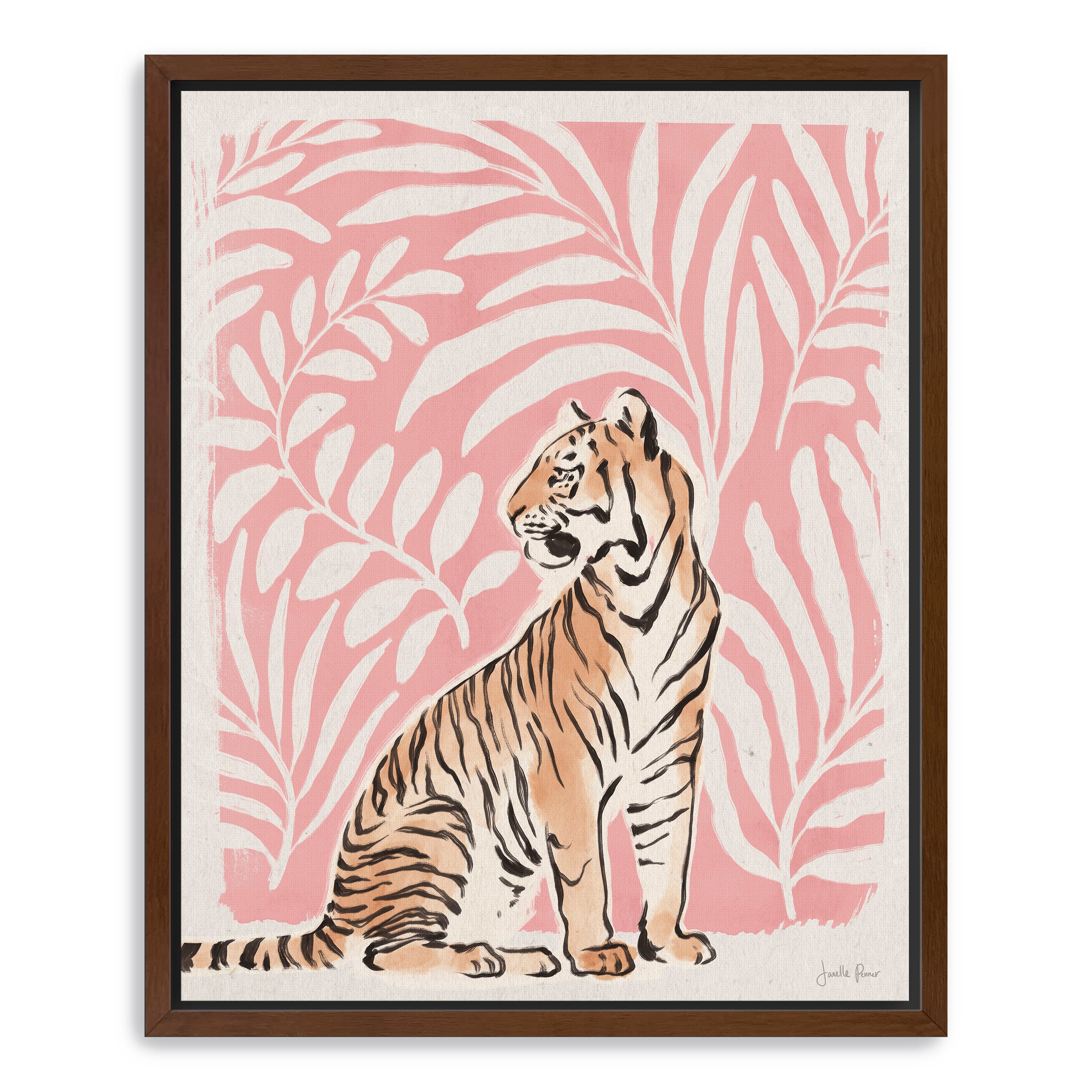 Jungle Cats II Pink Canvas Giclee