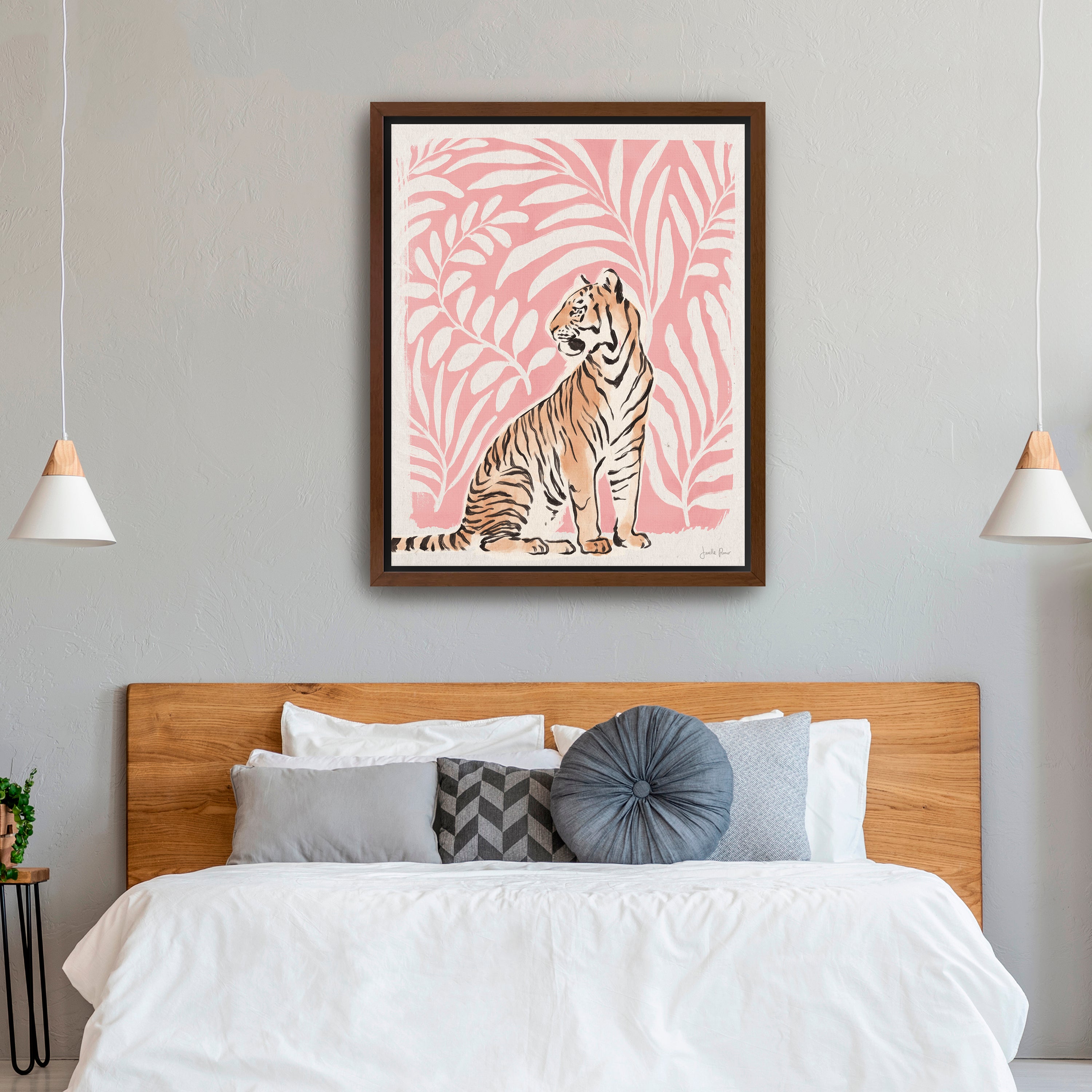 Jungle Cats II Pink Canvas Giclee