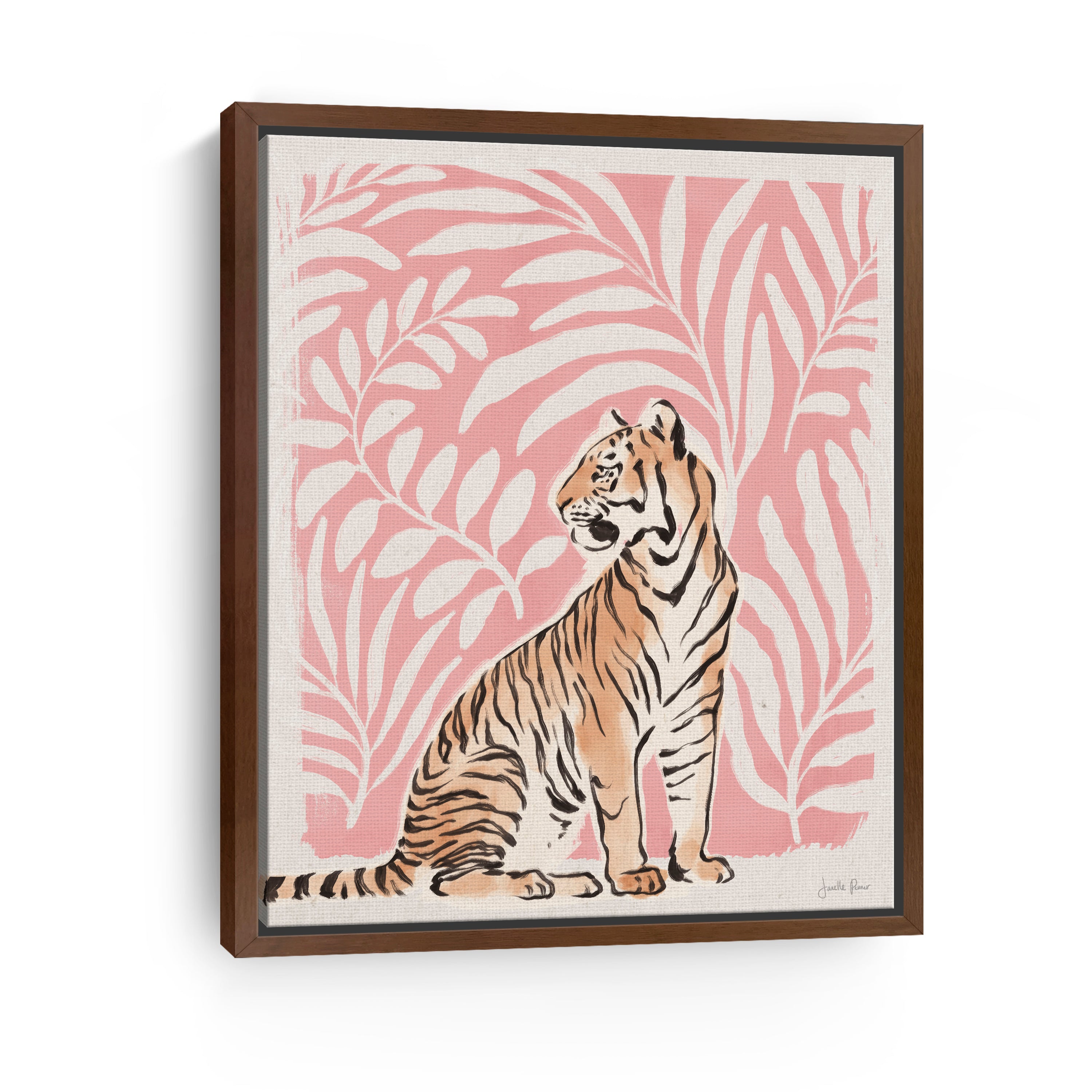 Jungle Cats II Pink Canvas Giclee