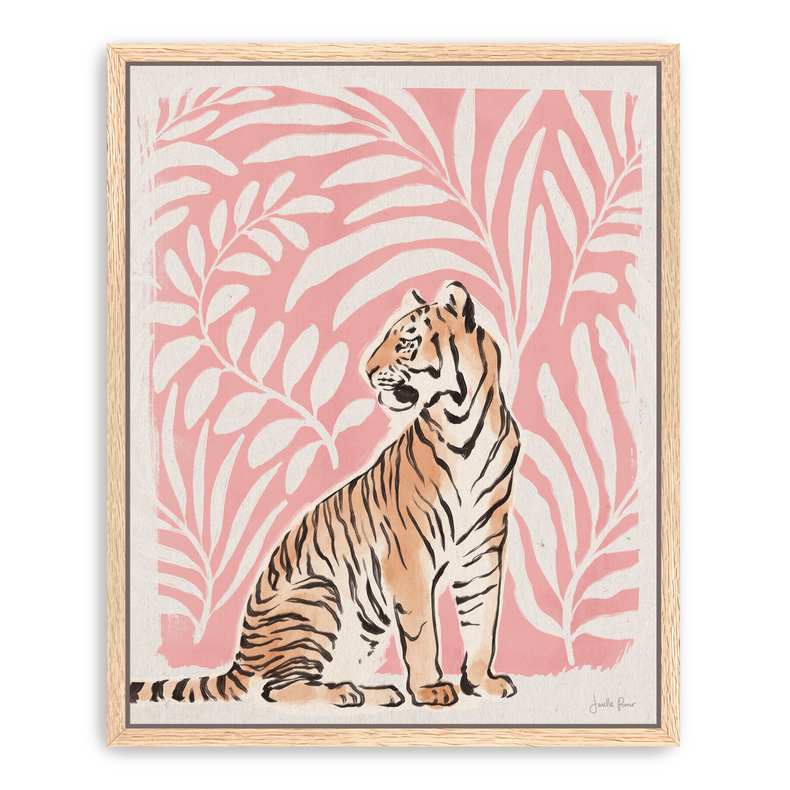 Jungle Cats II Pink Canvas Giclee