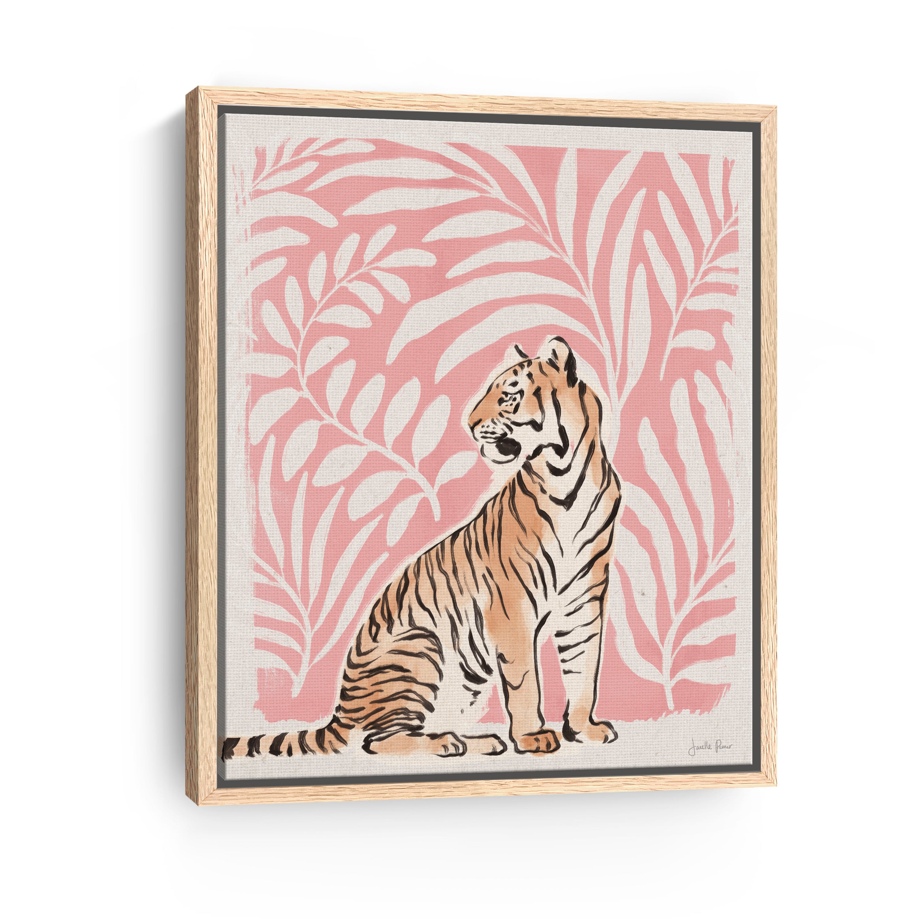 Jungle Cats II Pink Canvas Giclee