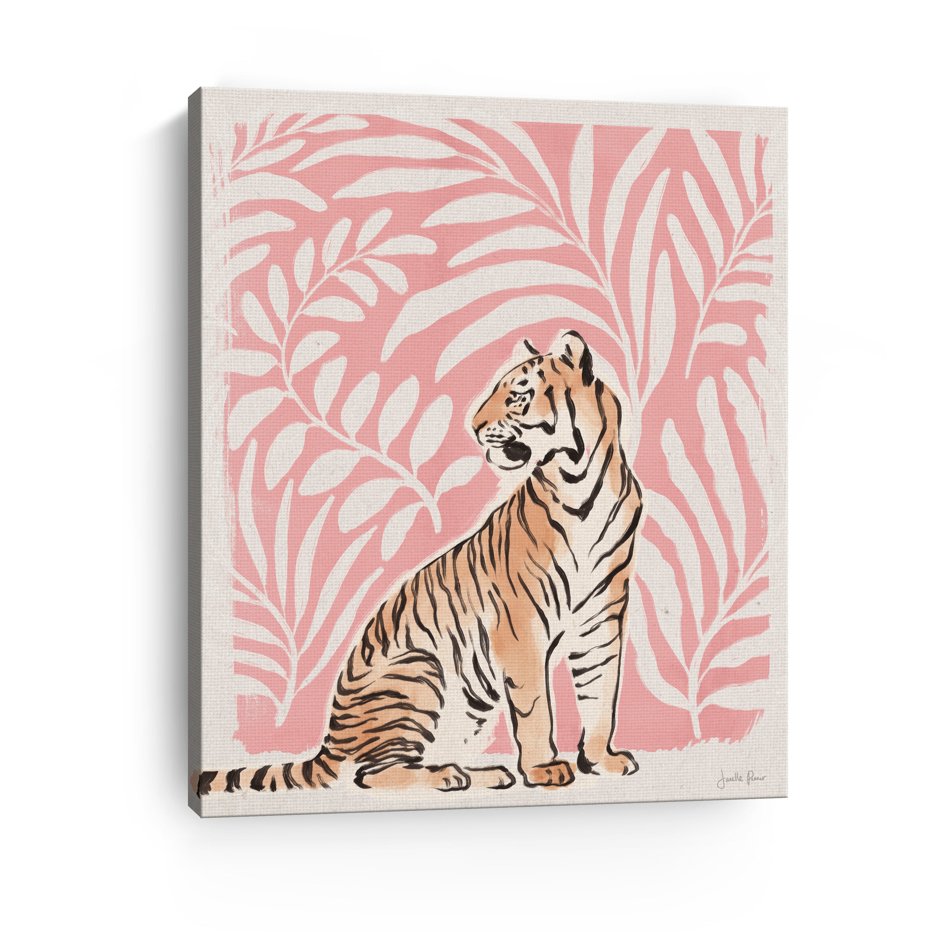 Jungle Cats II Pink Canvas Giclee