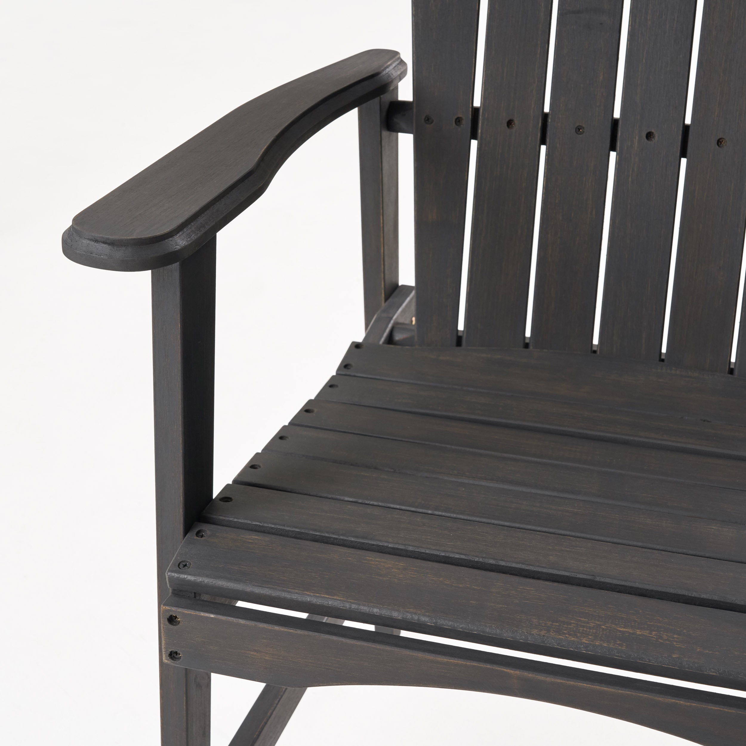 Outdoor Weather Resistant Acacia Wood Adirondack Dining Chairs, Set of 2