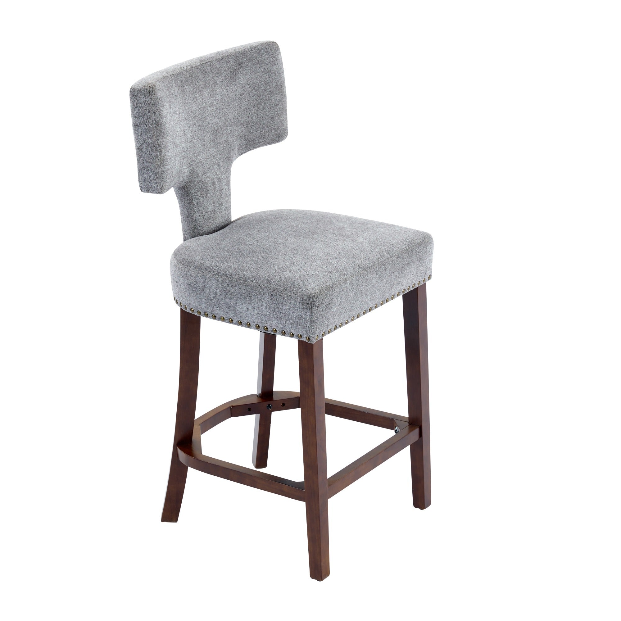 Upholstered T-Back Counter Height Bar Stools, Set of 2