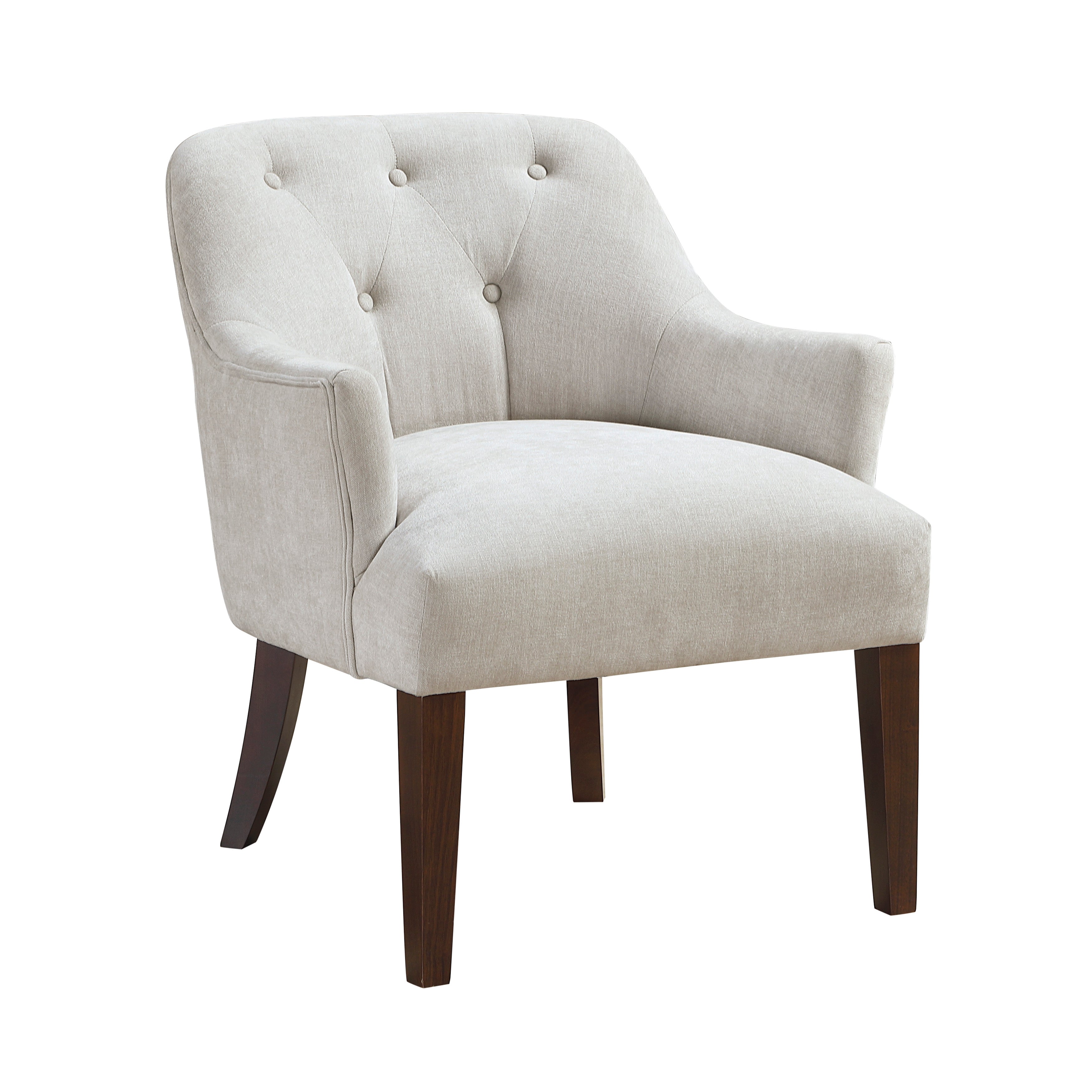 Modern Tufted Back Accent Chair with Wood Legs
