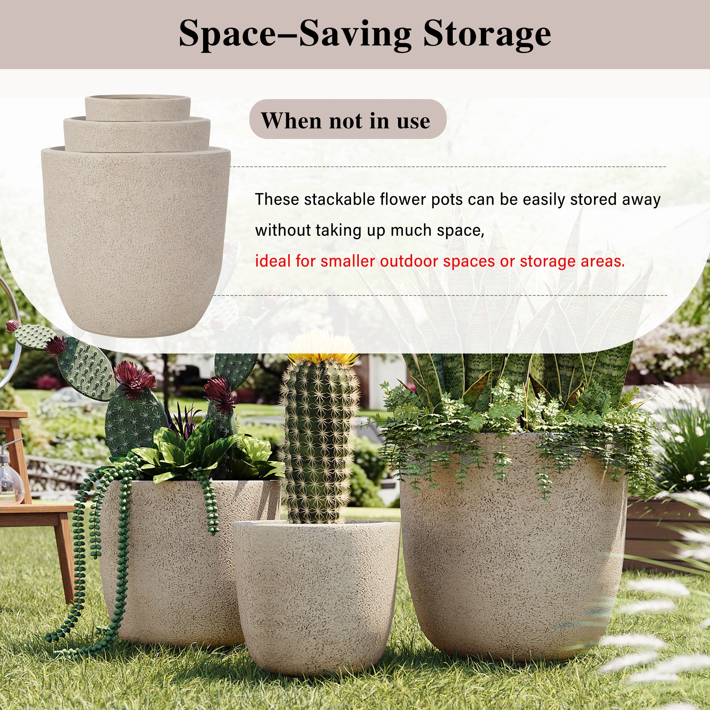 Lightweight Matte Textured Outdoor Planter
