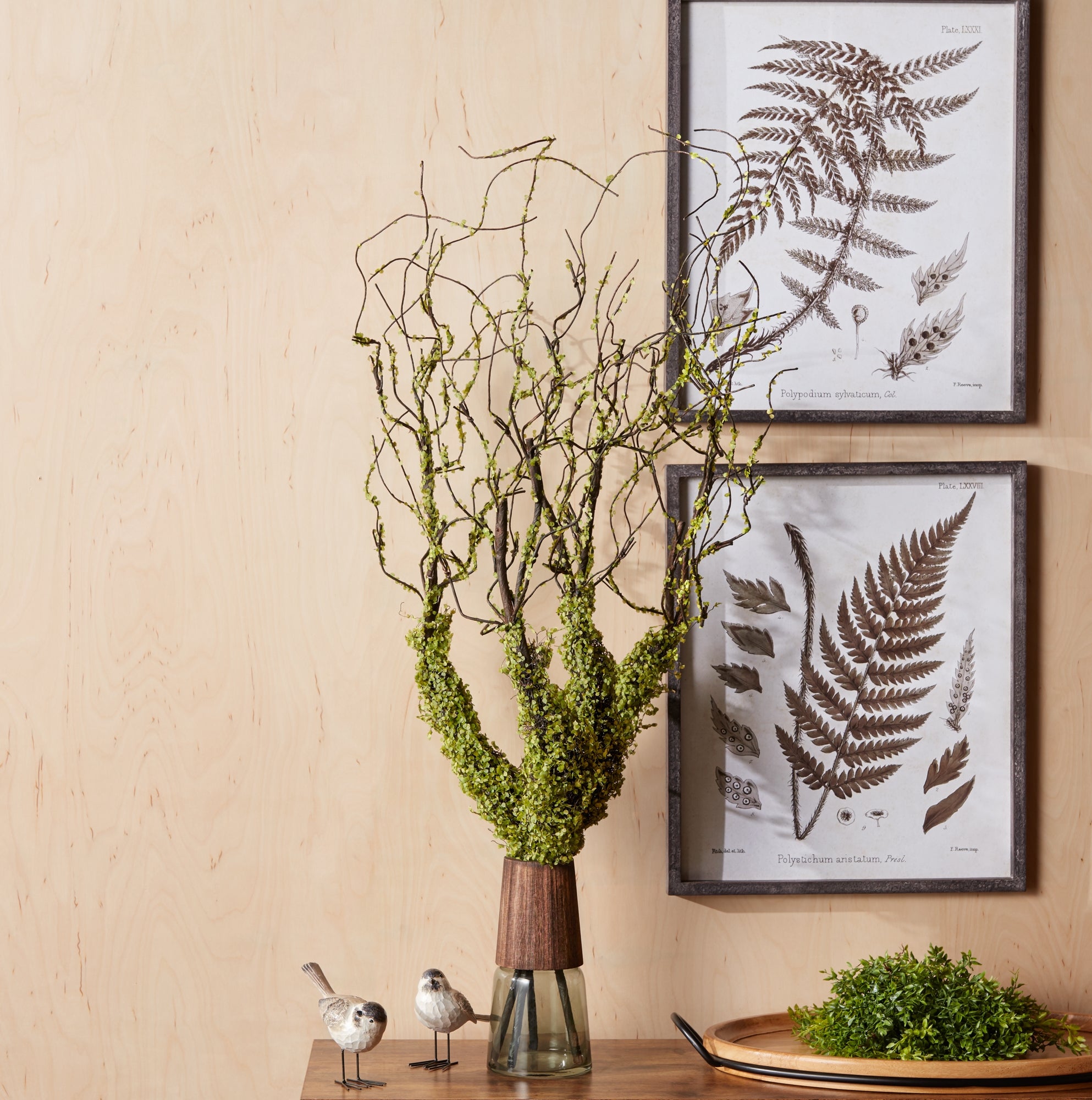 Moss Foliage Vine Branch, Set of 2