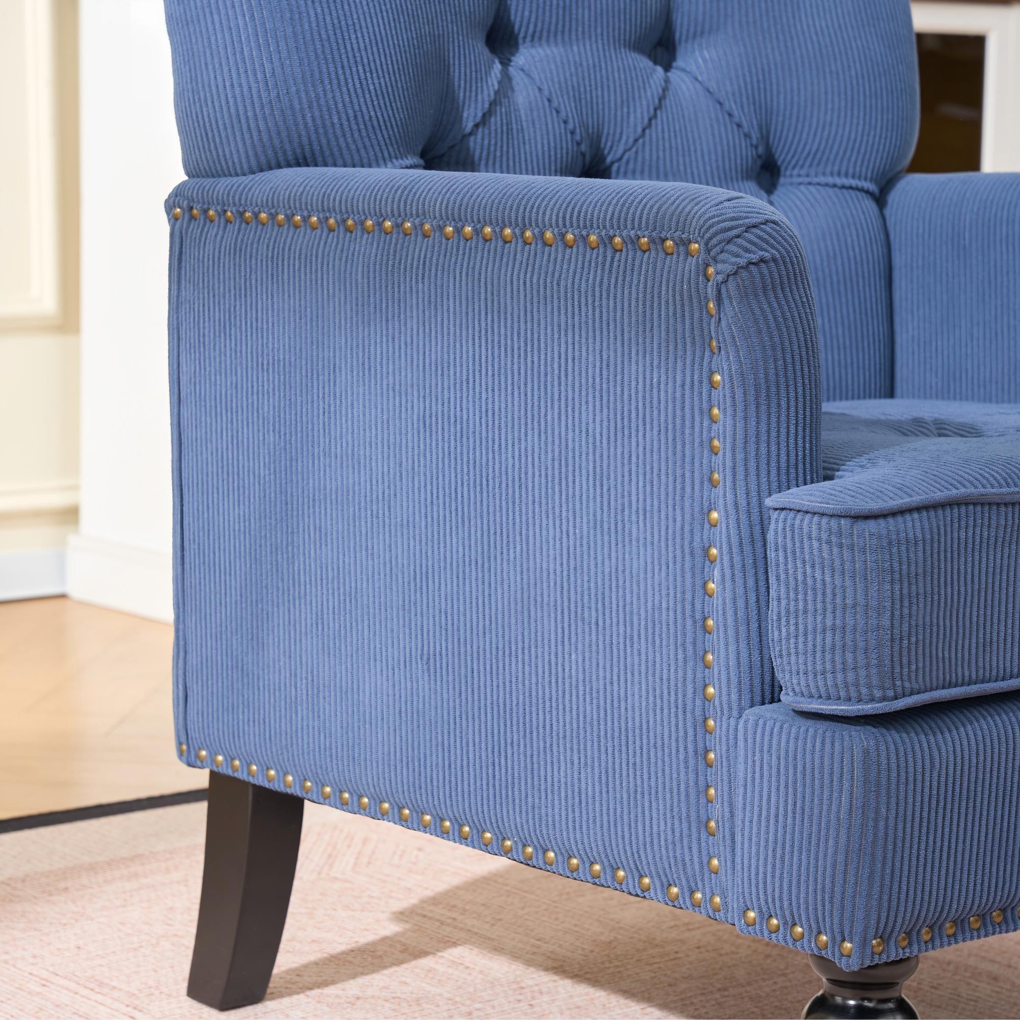 Upholstered Button-Tufted Club Accent Chair