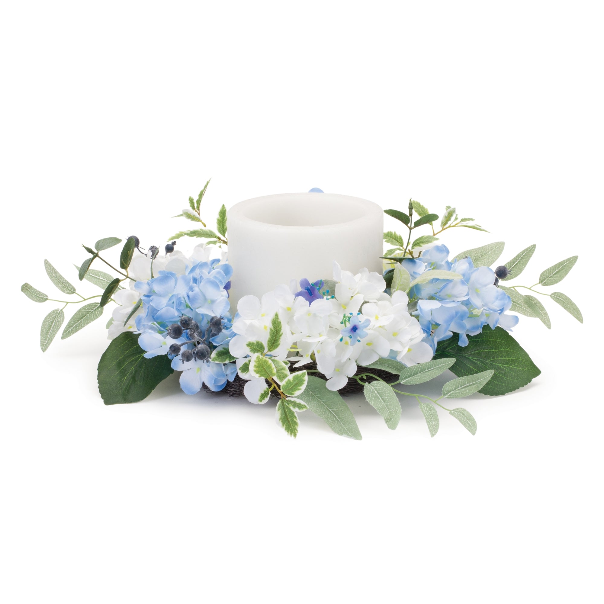 Mixed Hydrangea Floral Candle Ring