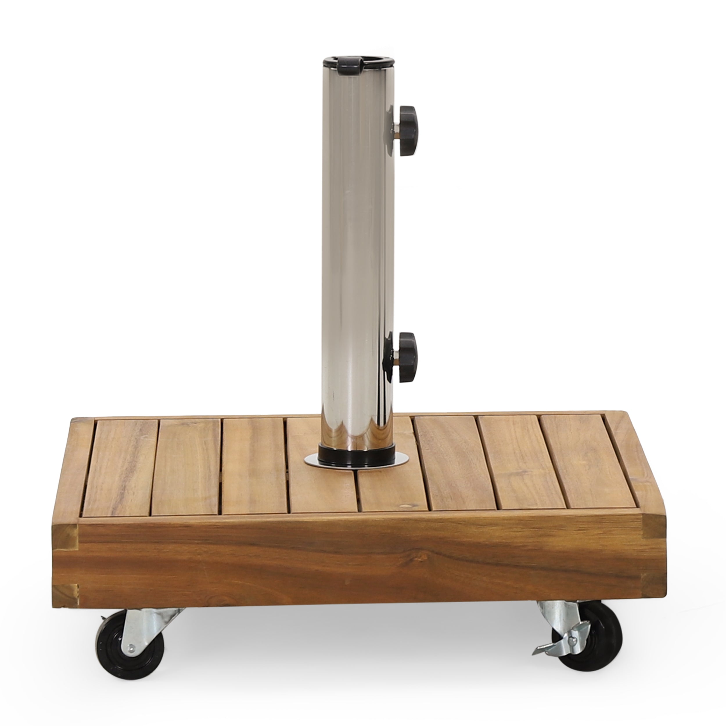 Wood Outdoor Square Umbrella Base with Casters