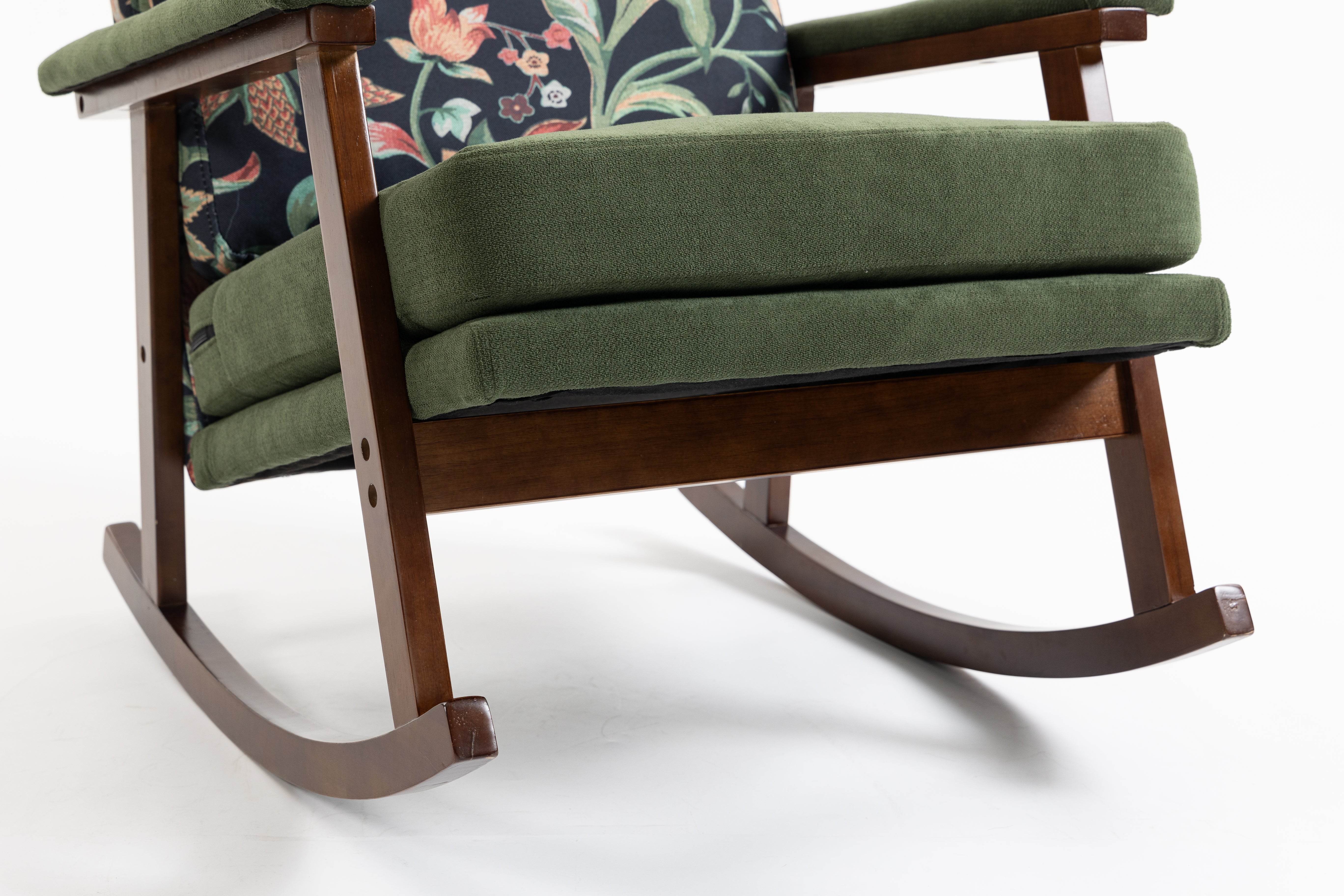 Mid Century Modern Rocking Chair with Wood Frame