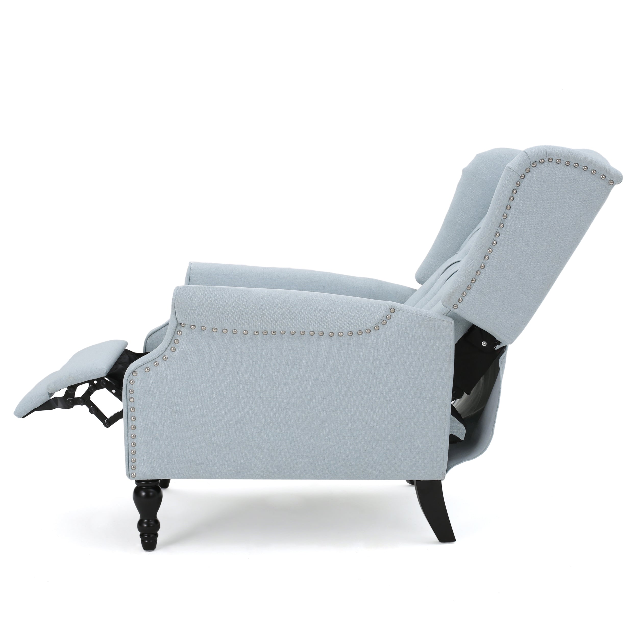 Contemporary Tufted Fabric Arm Chair Recliner with Wingback Design