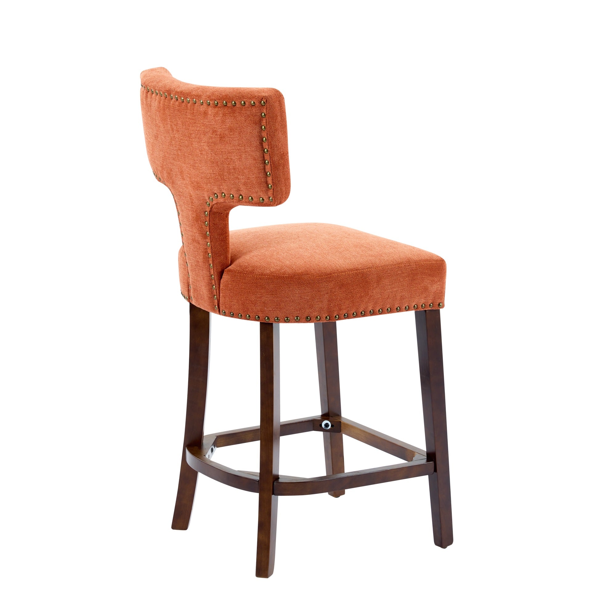 Upholstered T-Back Counter Height Bar Stools, Set of 2