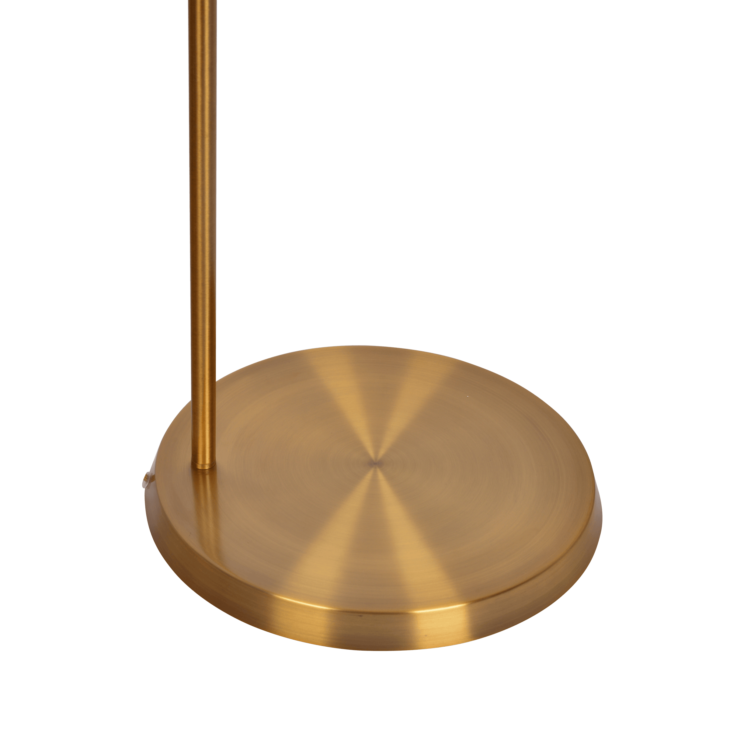 61" Floor Lamp with Drum-Shaped Linen Shade and Brass Base