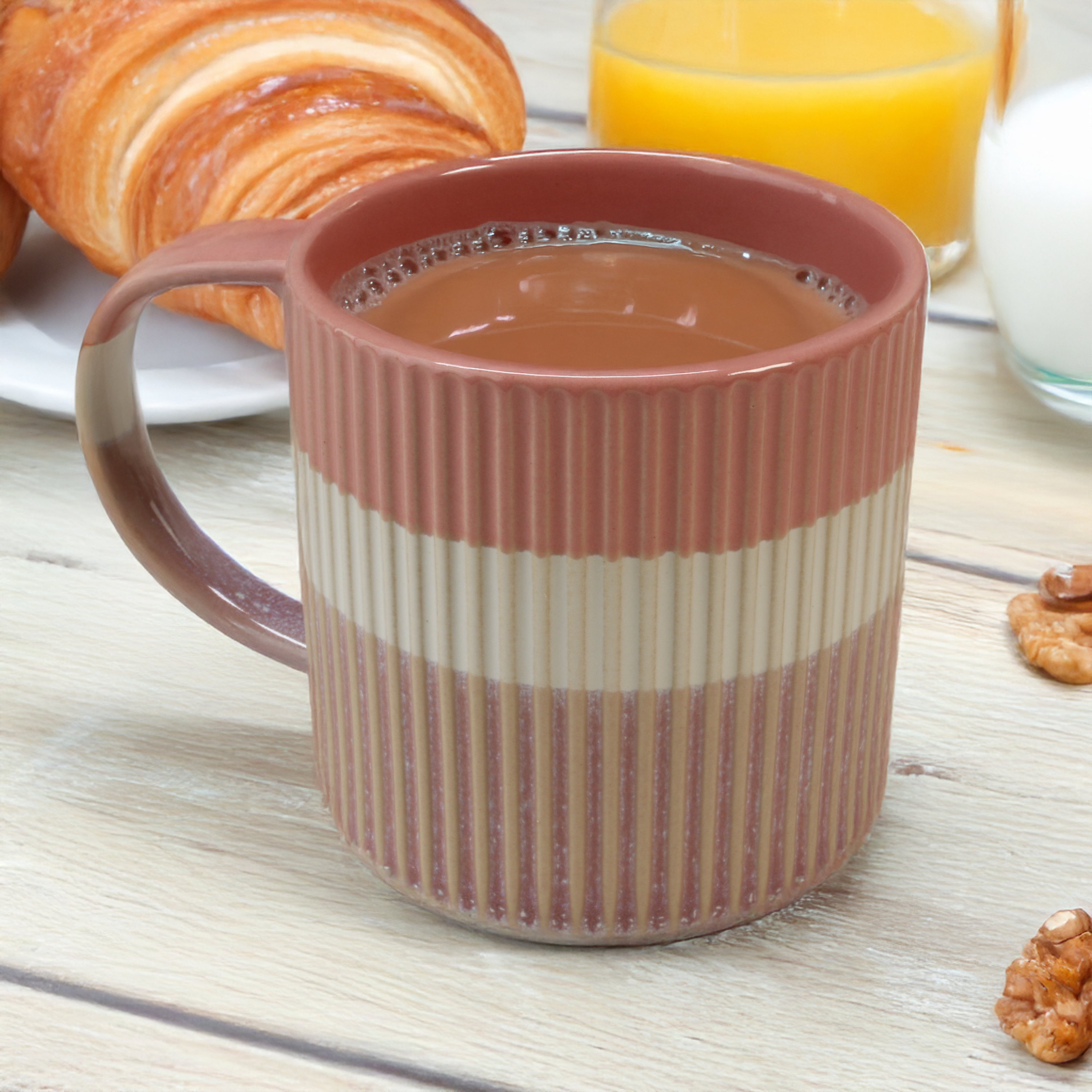 Tri-Color Mugs, Set of 4