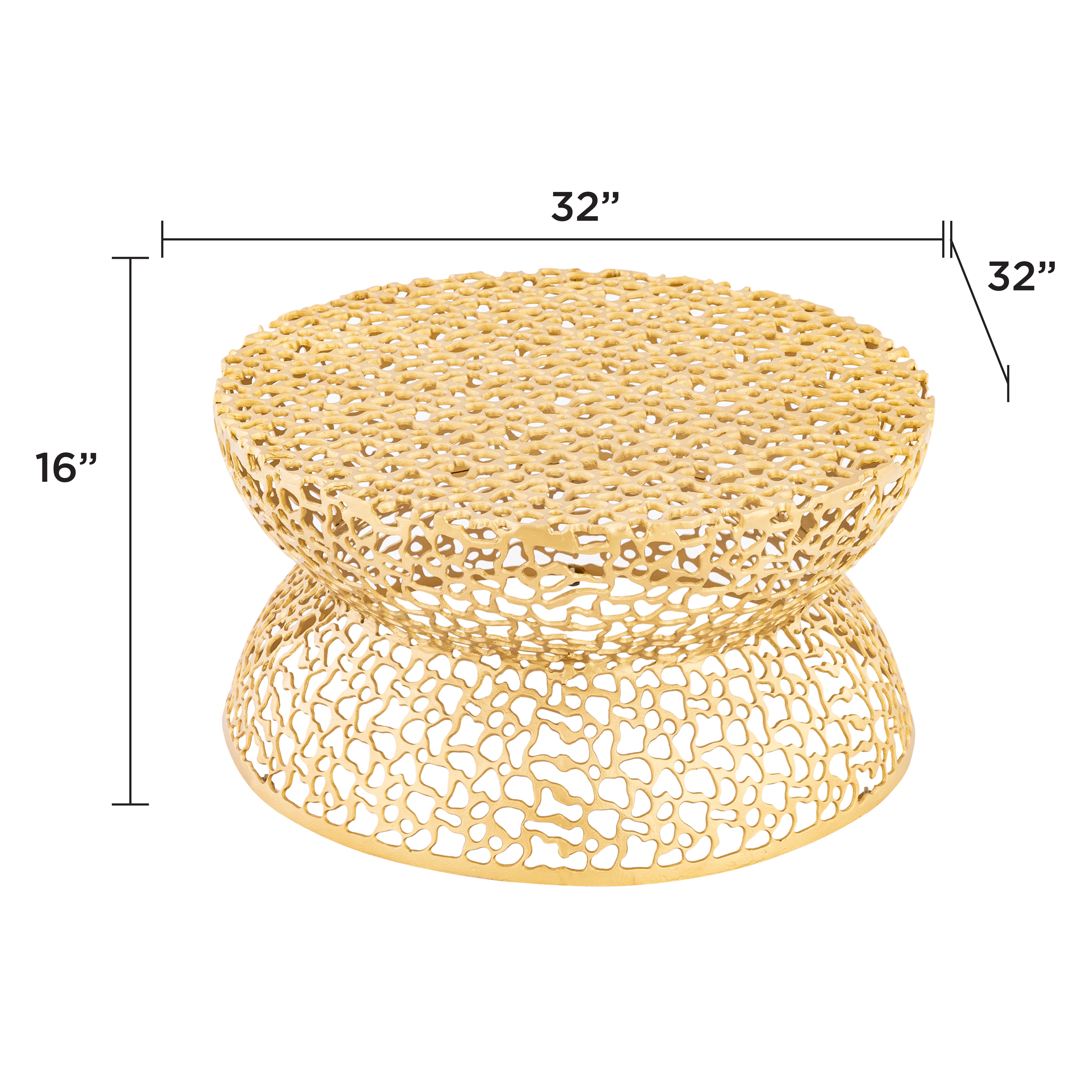 Lattice Pattern Gold Coffee Table