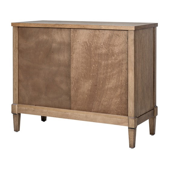 Accent Cabinet with 2 Cane Doors and Metal Pull Handles