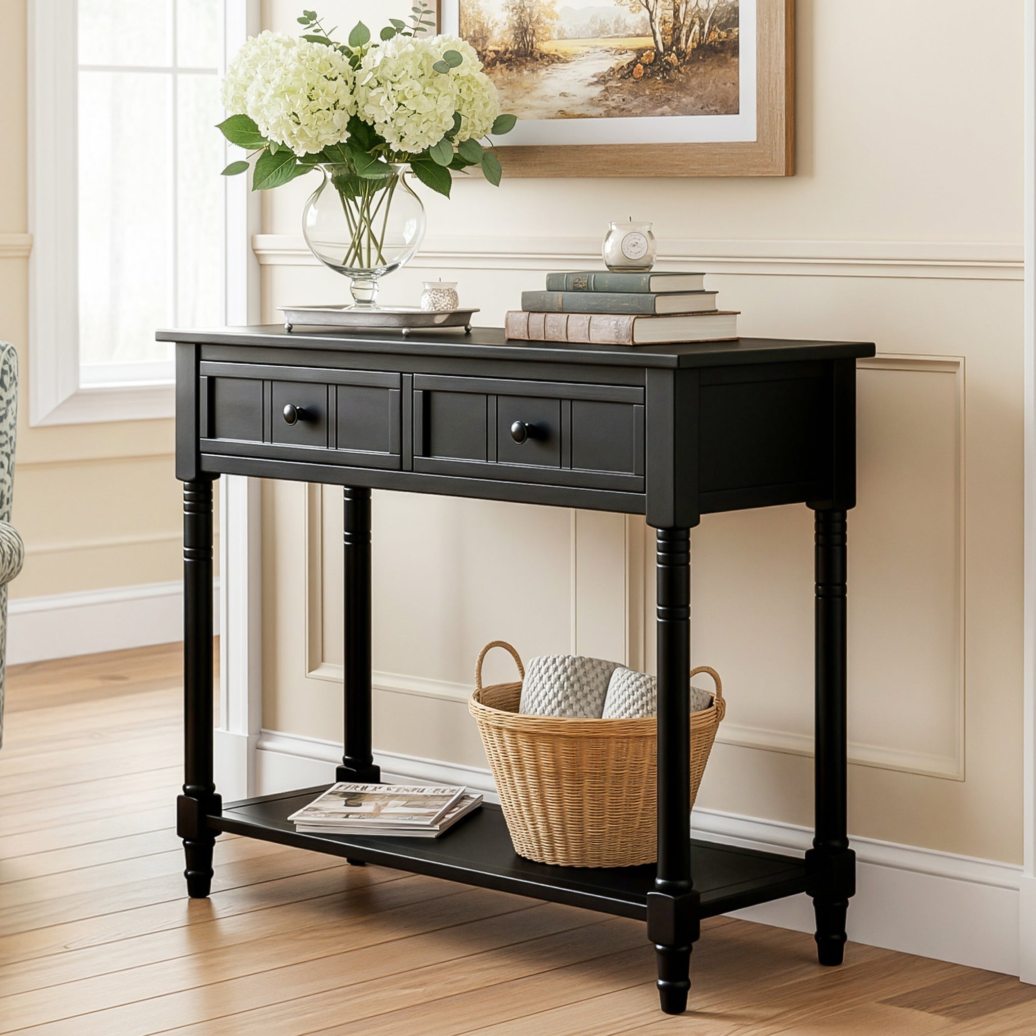 Daisy Traditional Console Table Design with Two Drawers