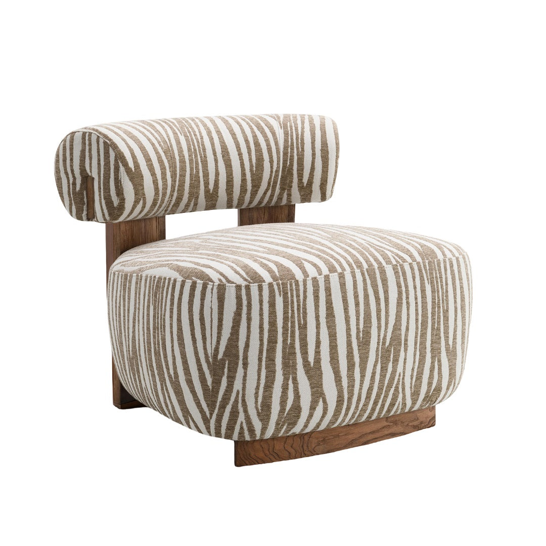 Avril Modern Zebra Stripe Accent Chair