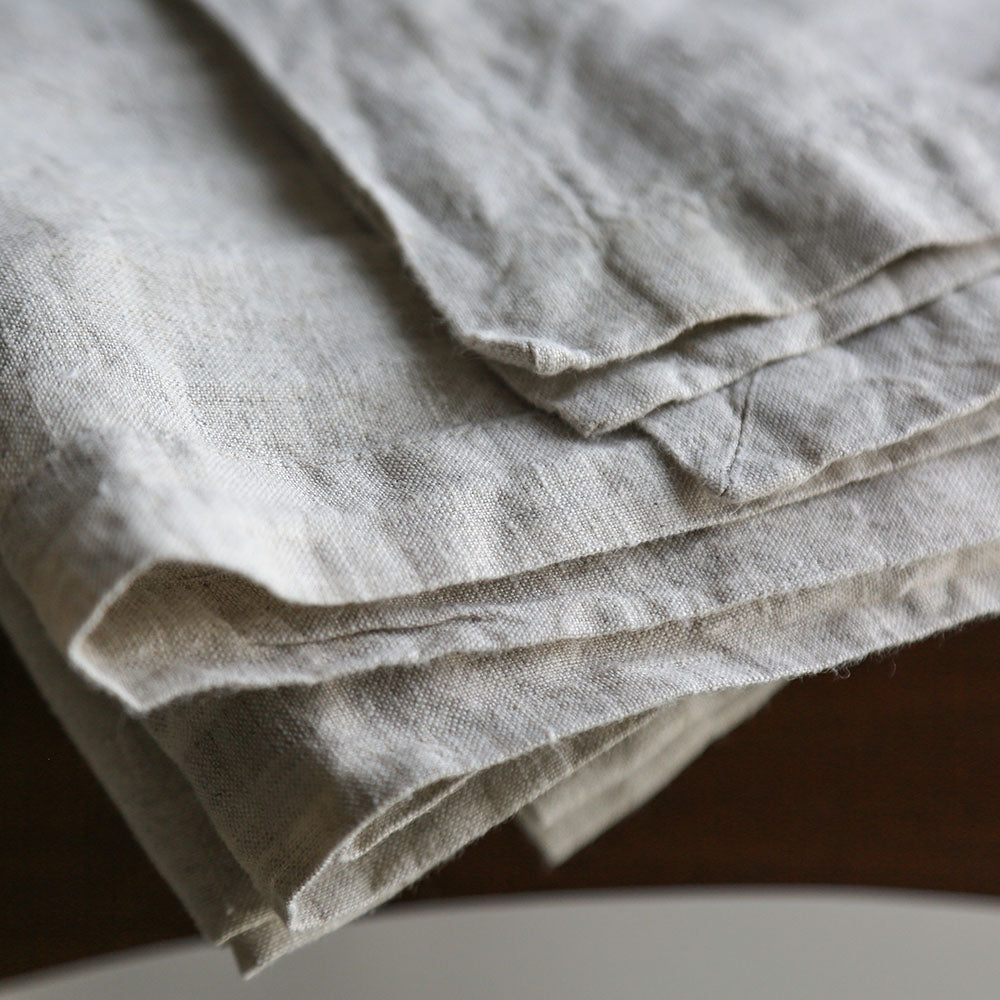 Handcrafted Linen Tablecloth in Natural, 70 x 108in