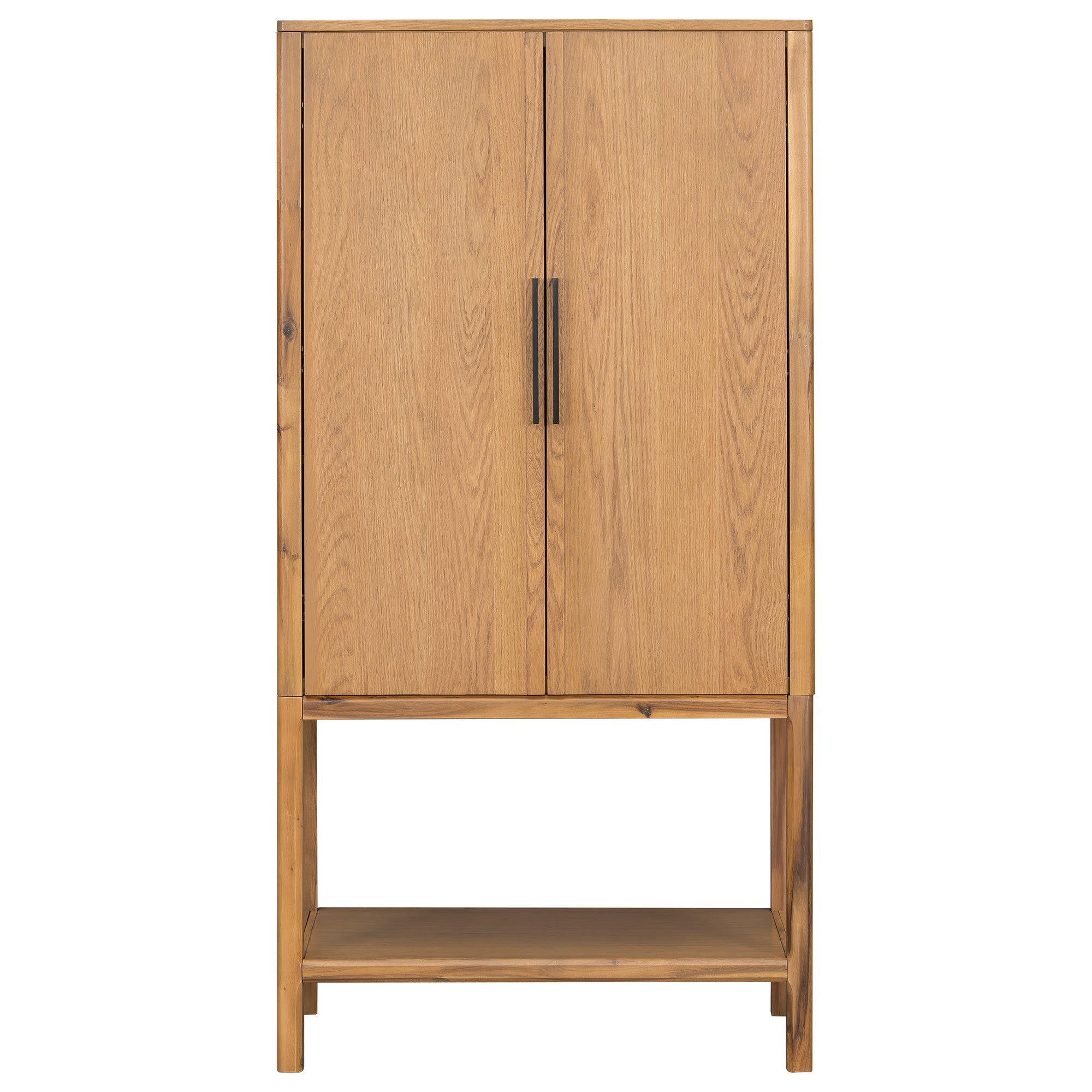 Modern Oak Veneer Tall Cabinet