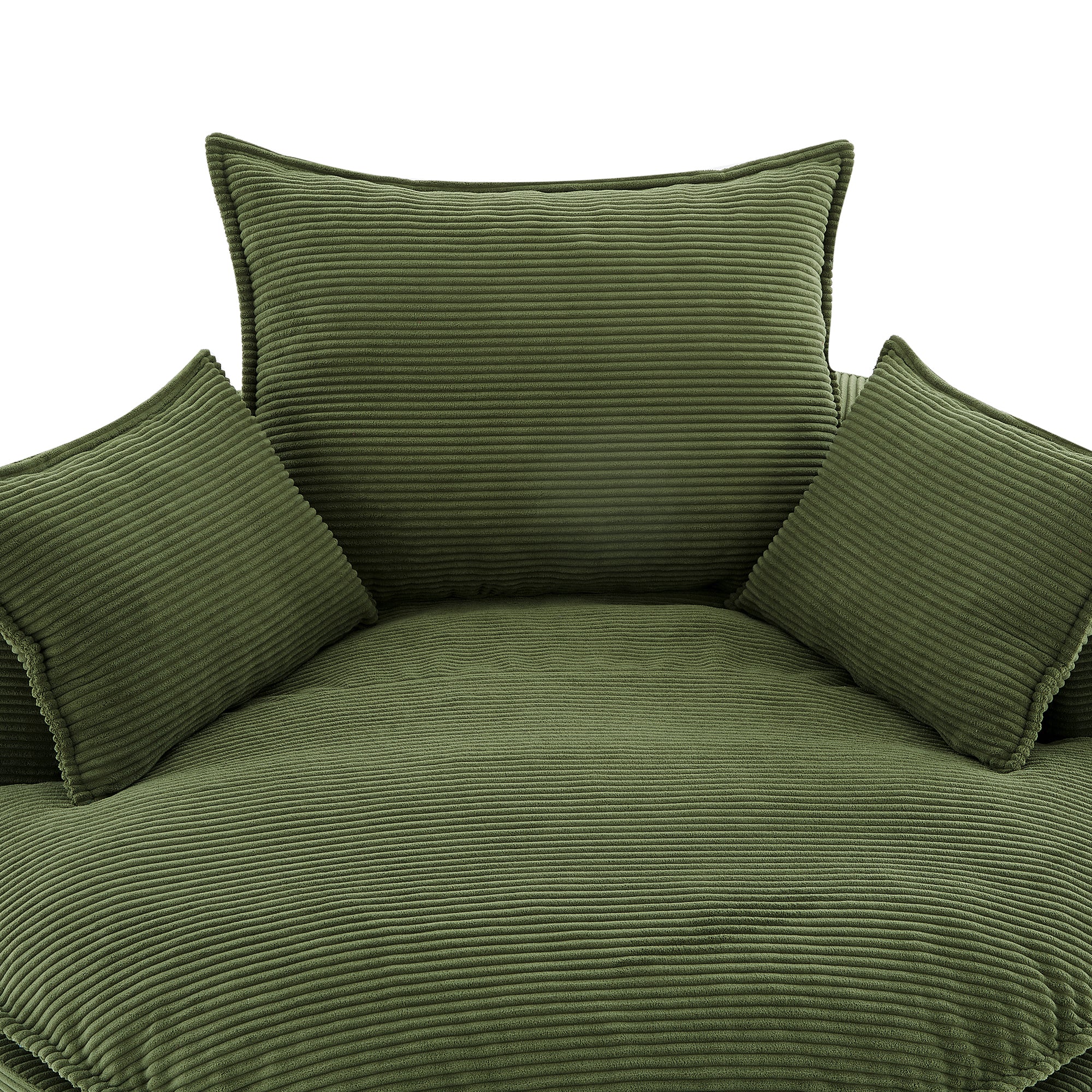 Corduroy 360° Swivel Accent Barrel Chair with 3 Removable Pillows