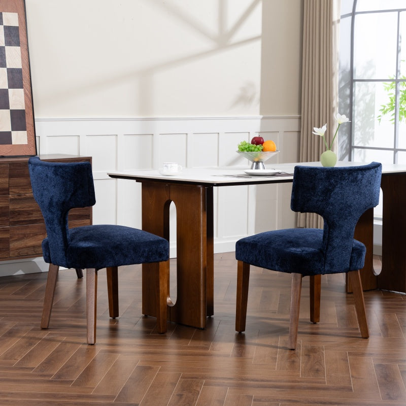 Upholstered T-Back Dining Chairs, Set of 2