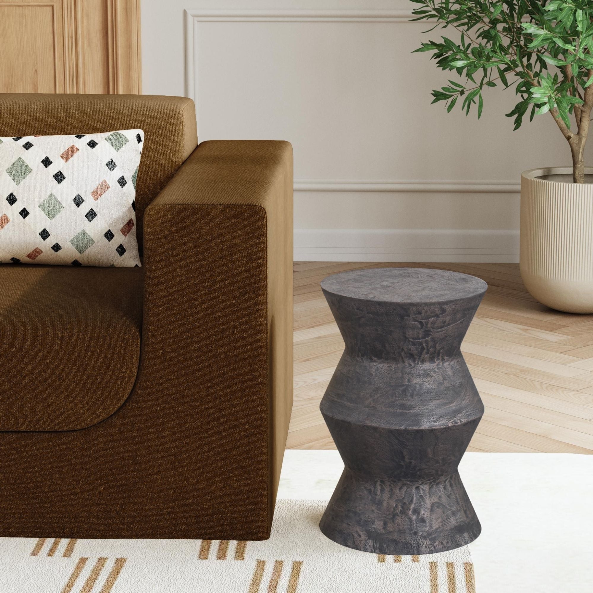 Ziggy Side Table, 18"H, Grey Wash