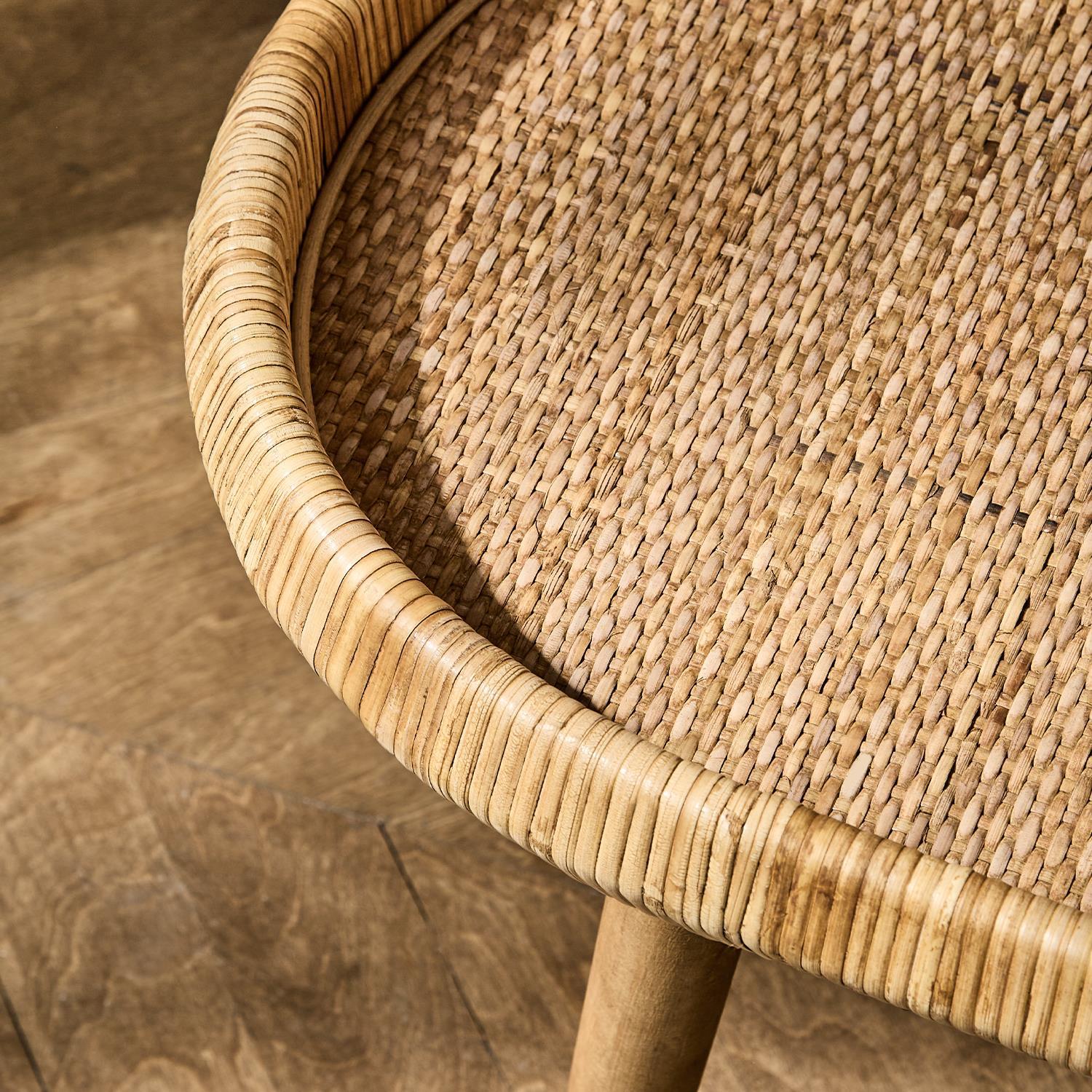 Hand-Crafted Rattan Side Table