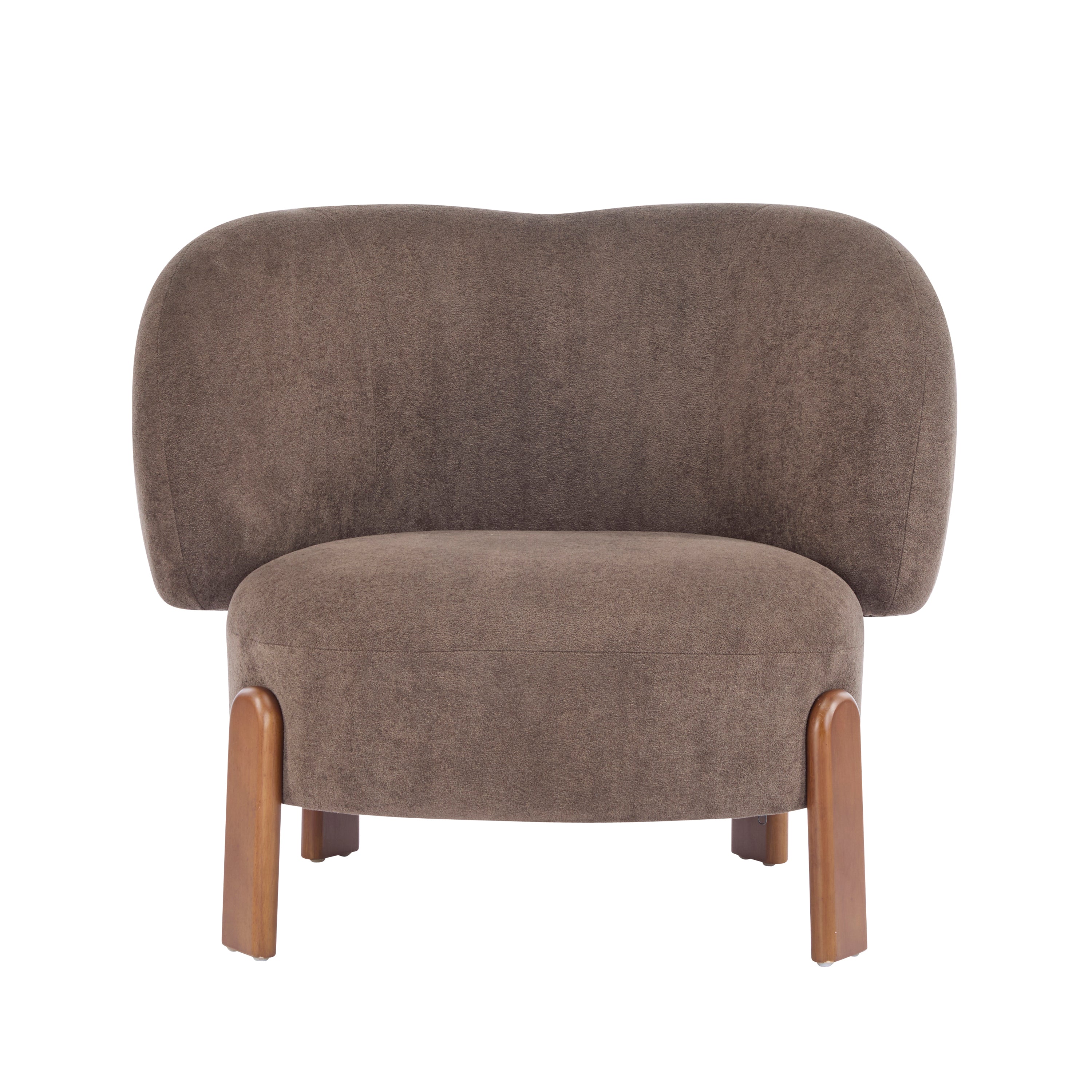 Modern Cozy Wingback Accent Arm Chair with Wooden Feet