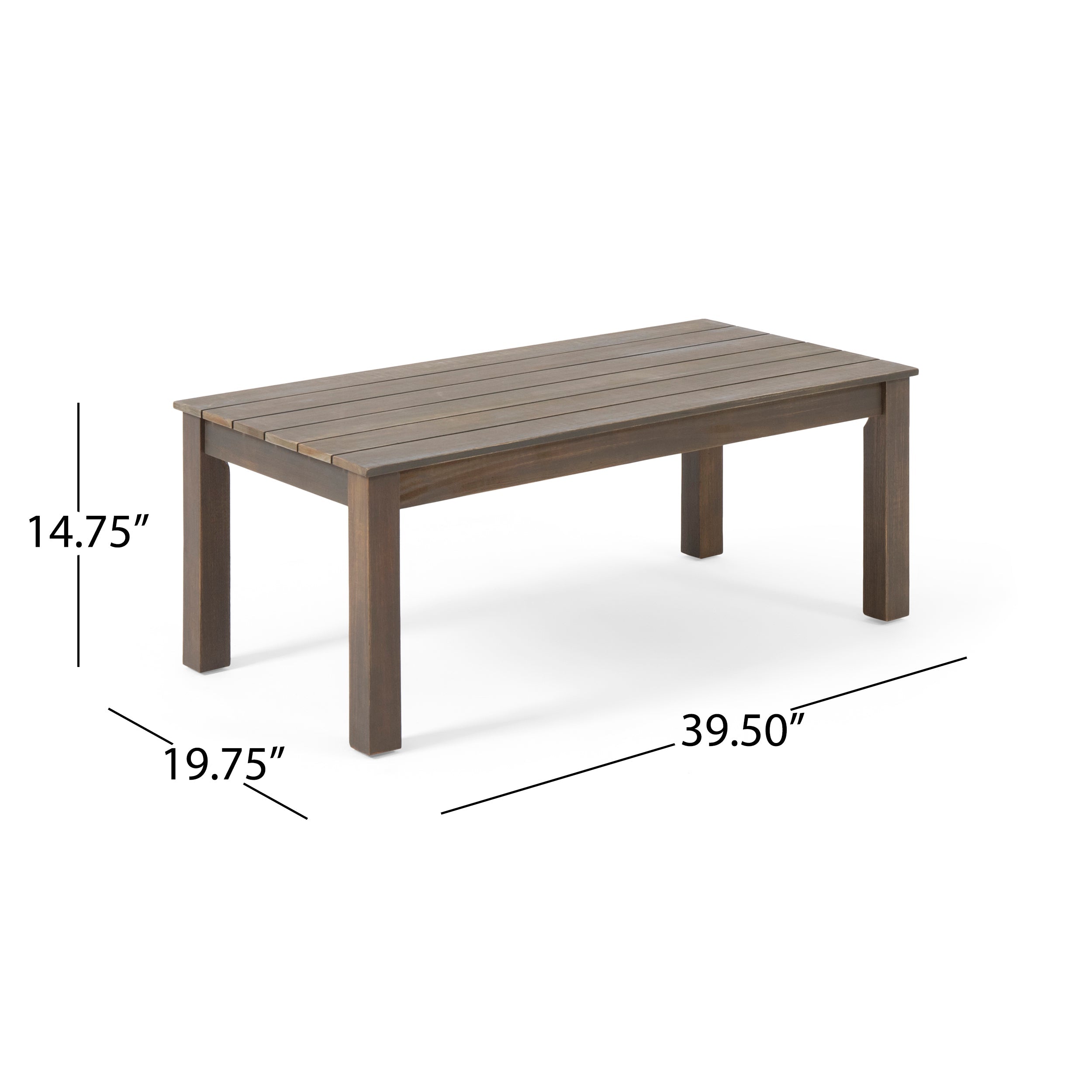 Brixton Outdoor Acacia Wood Loveseat and Coffee Table Set with Cushions