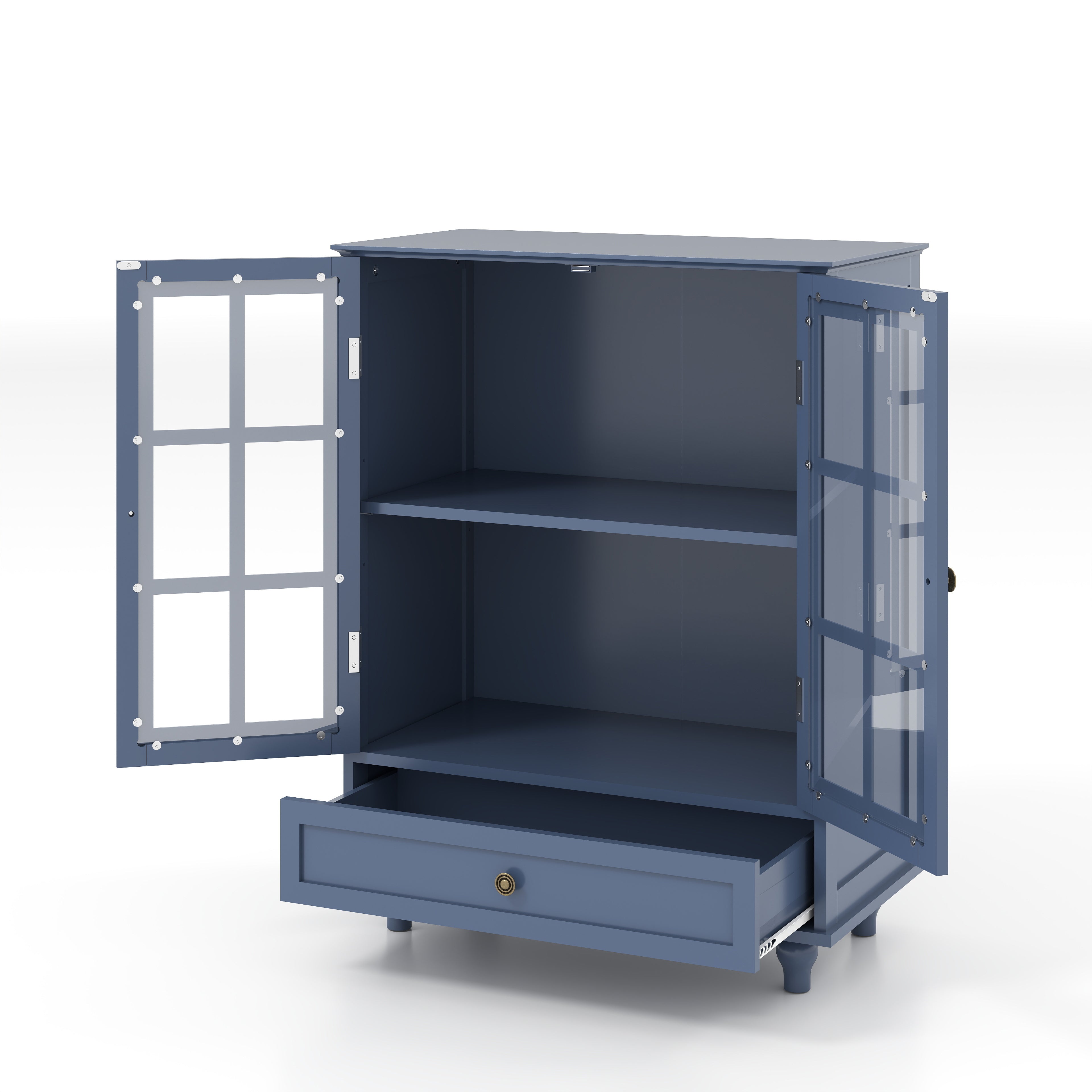 Double Glass Door Accent Cabinet
