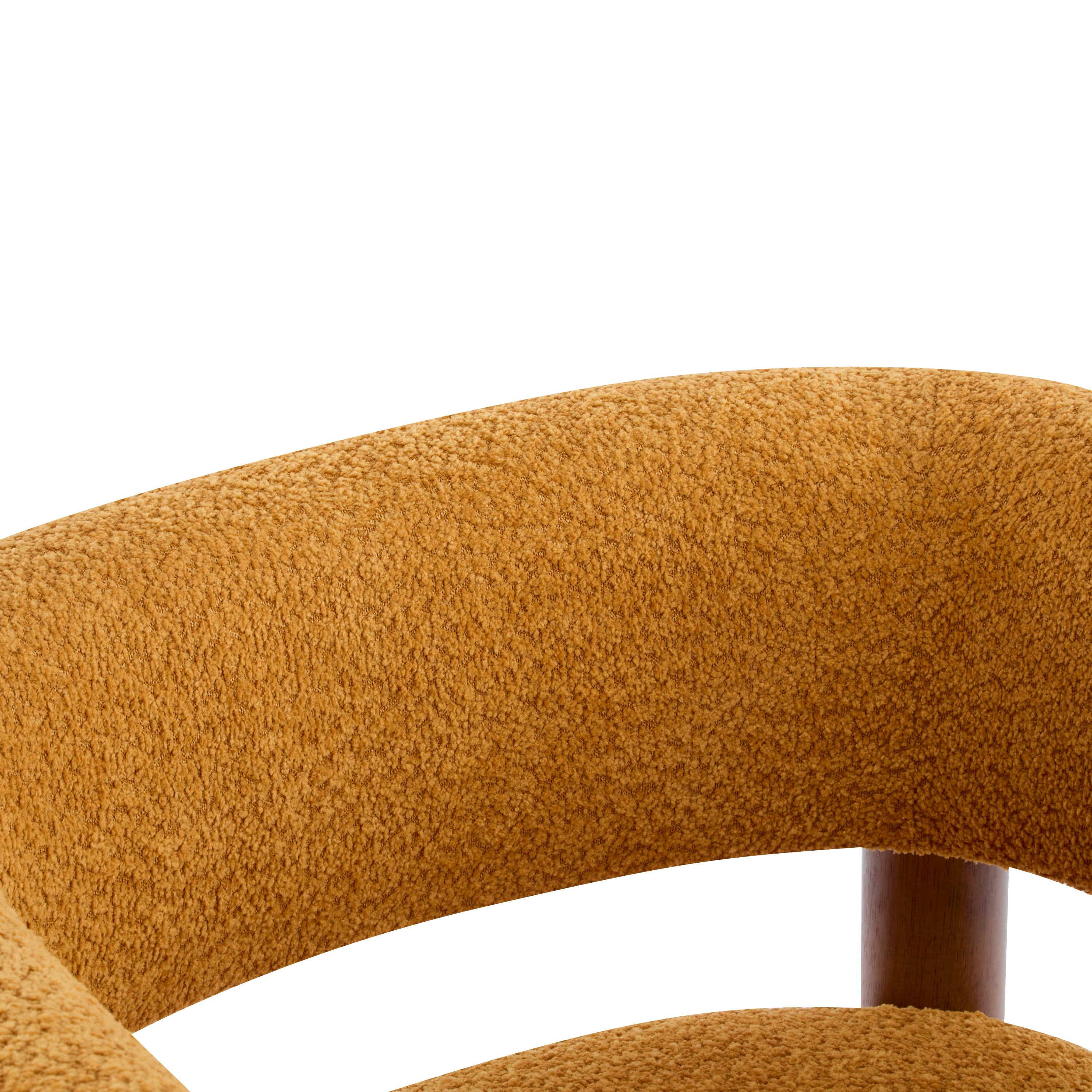Boucle Upholstered Accent Arm Chair with Modern Wooden Frame