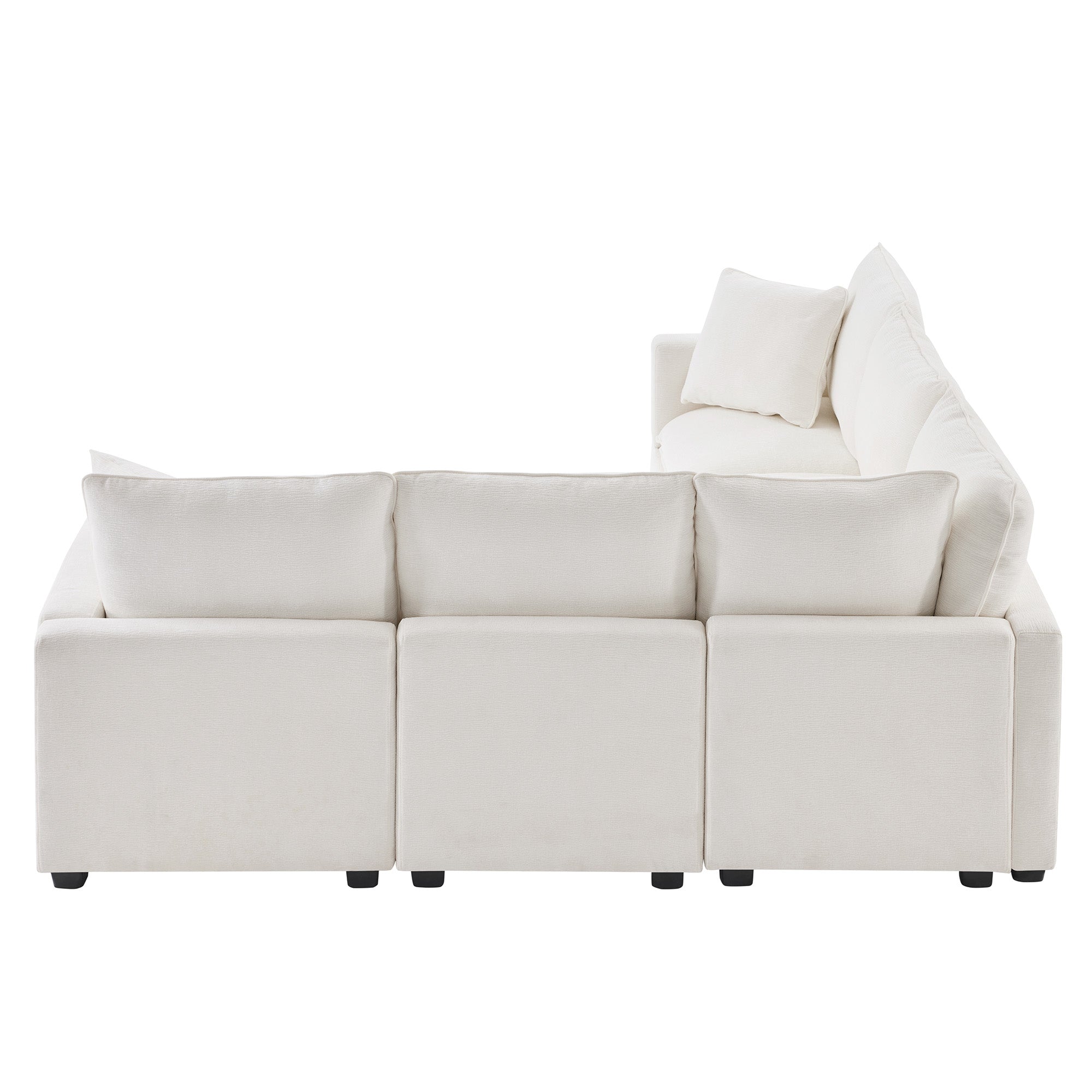 Chenille Modular L-Shape Sofa, Seats 5