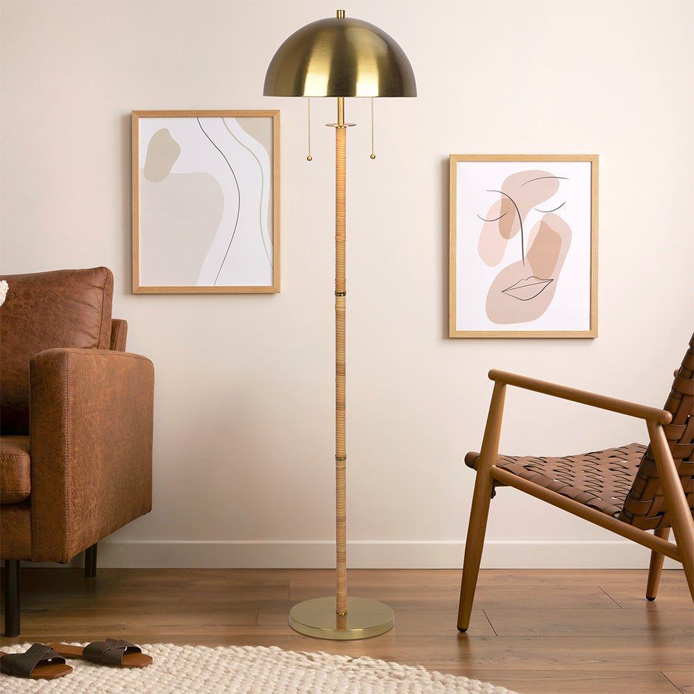 2-Light Floor Lamp with Double OnOff Pull Chain