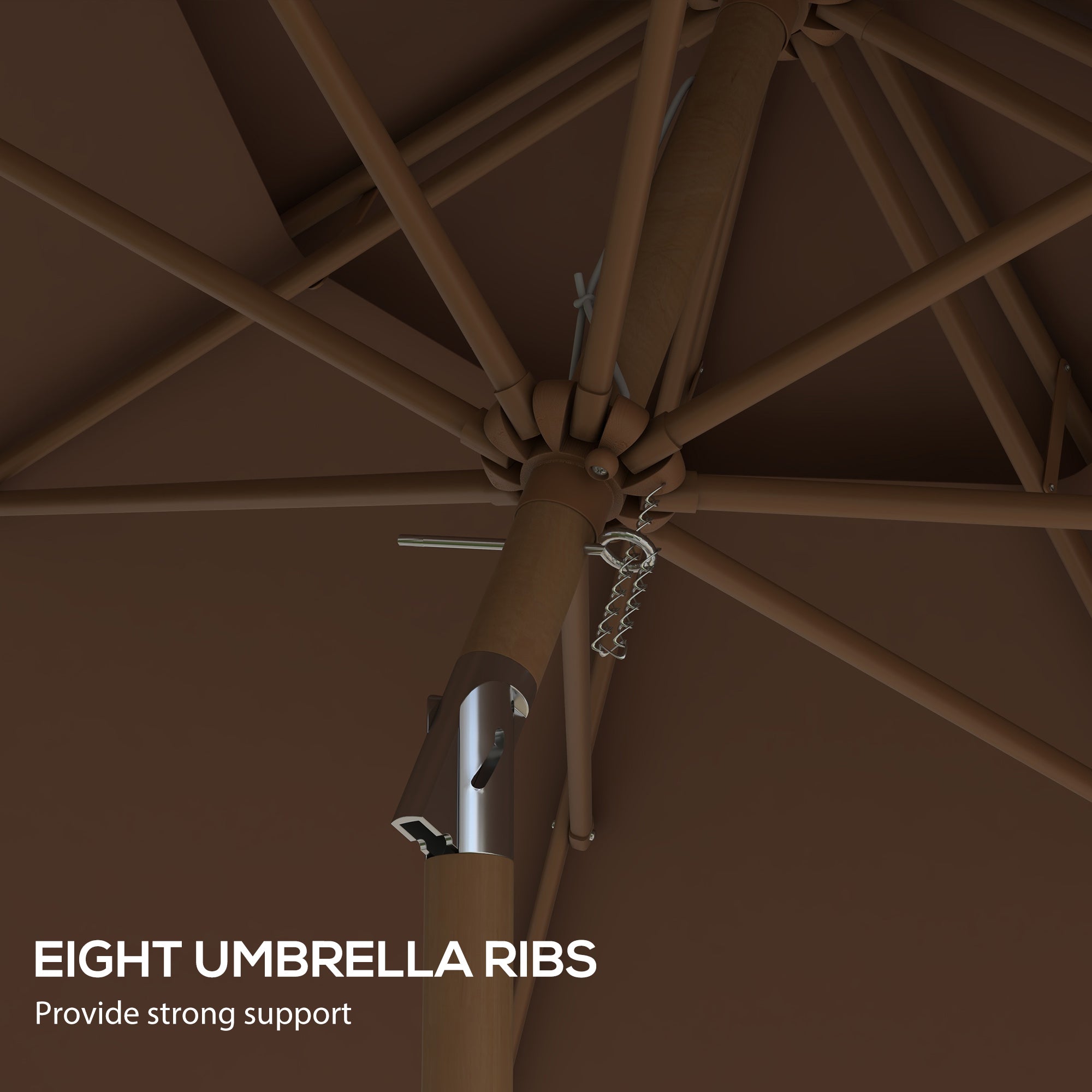 9' Double Top Ruffled Patio Umbrella with Push Button Tilt and Crank